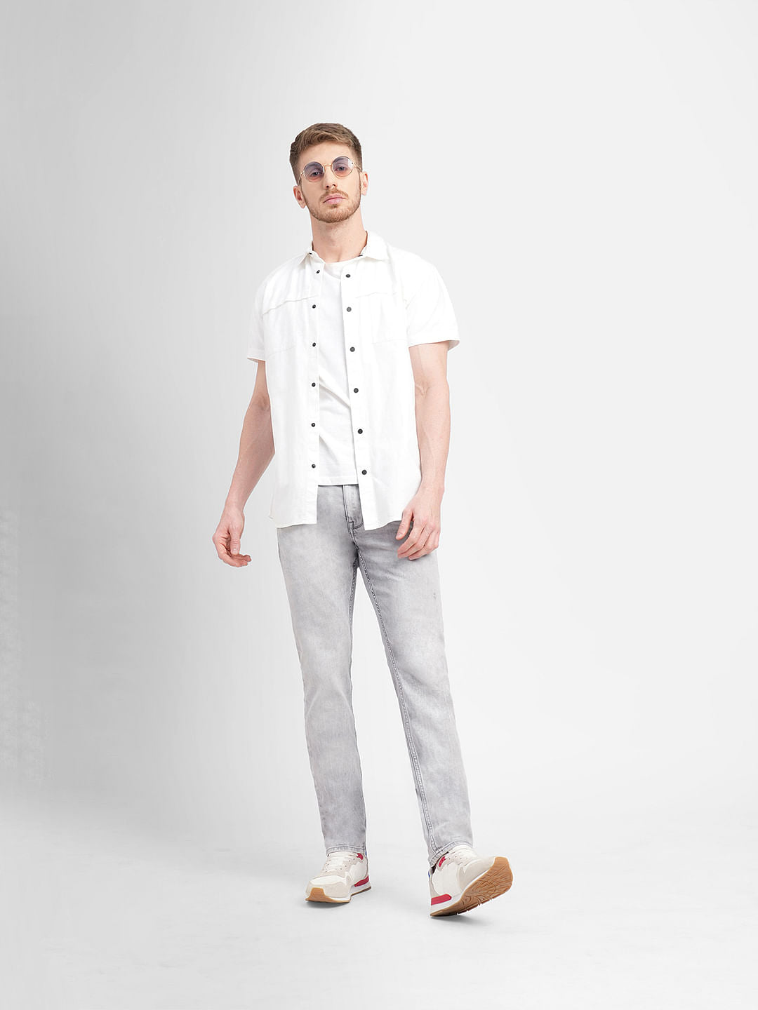 Light Grey Low Rise Glenn Slim Fit Jeans