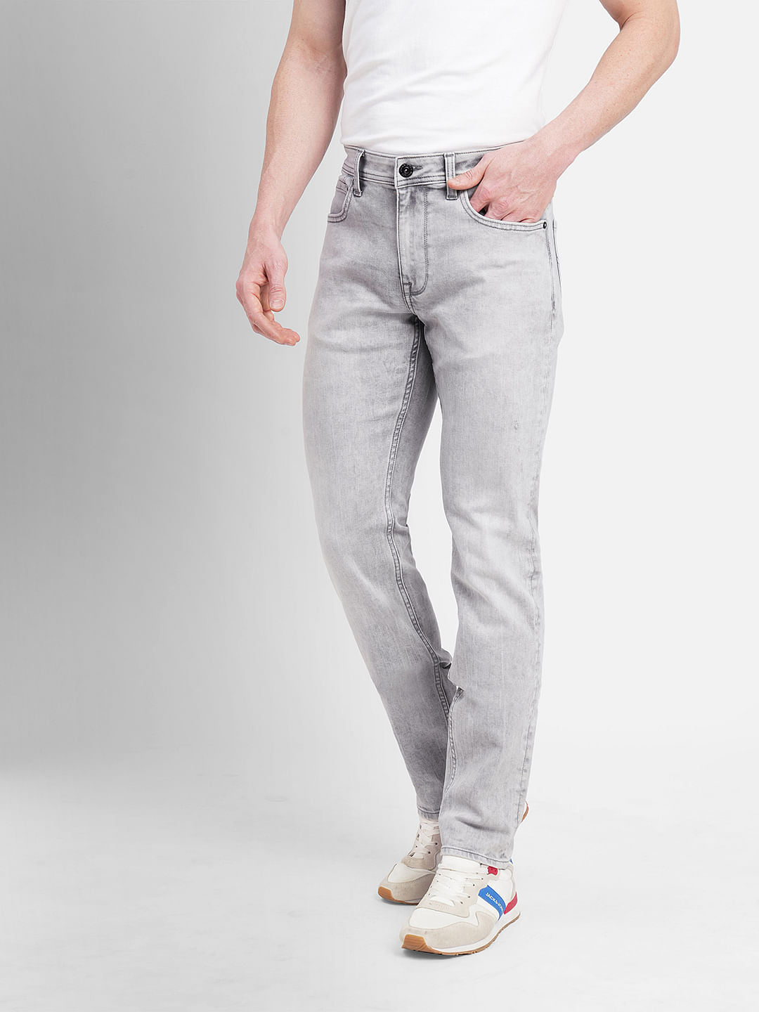 Light Grey Low Rise Glenn Slim Fit Jeans