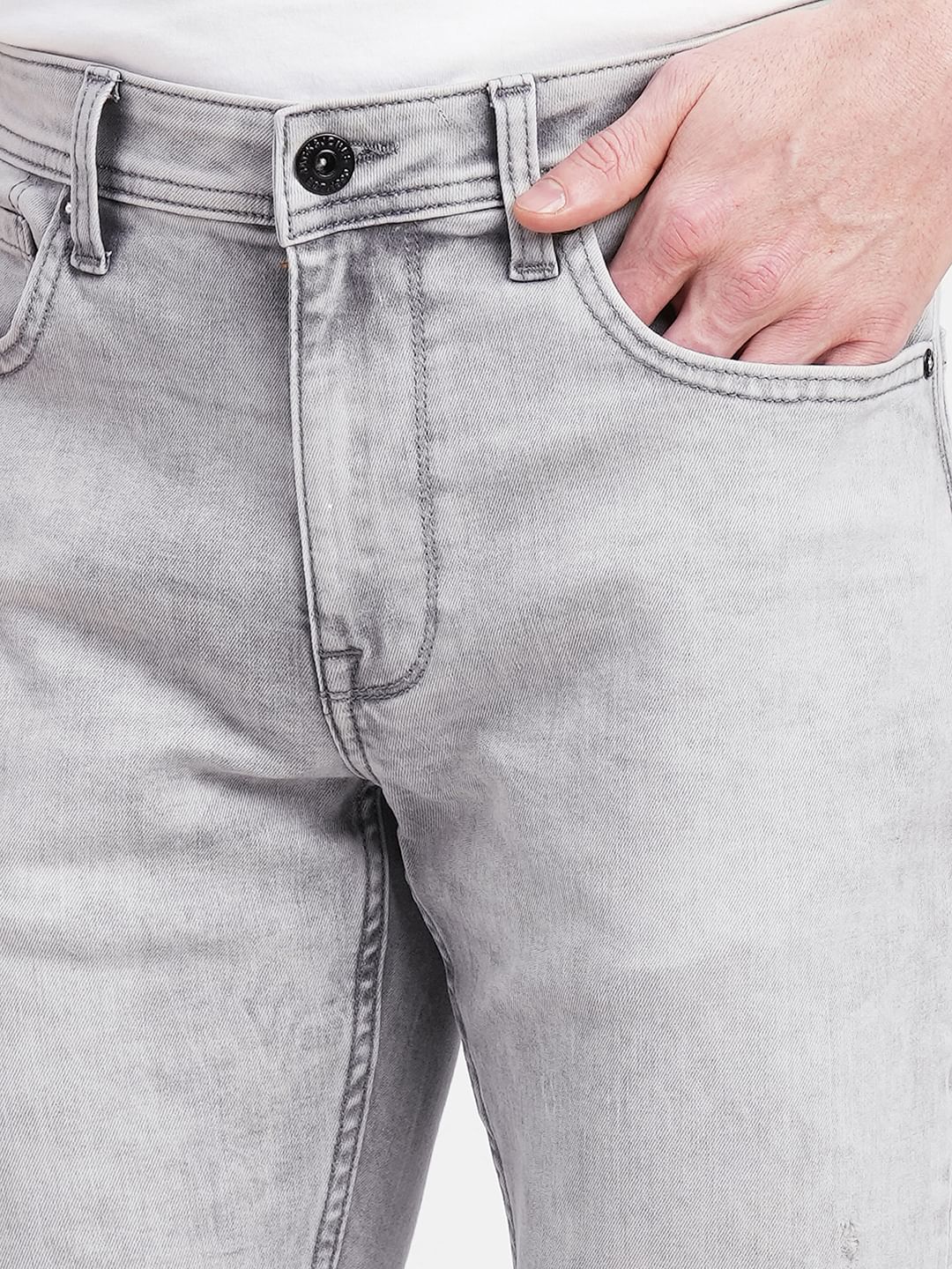 Light Grey Low Rise Glenn Slim Fit Jeans