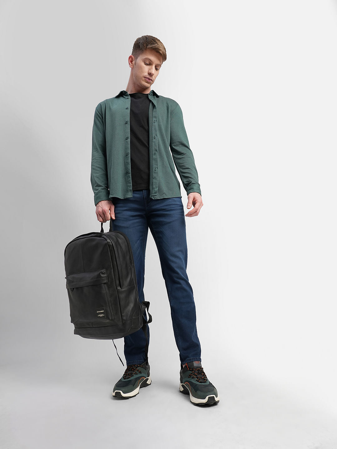 Dark Blue Low Rise Indigo Knit Slim Fit Jeans