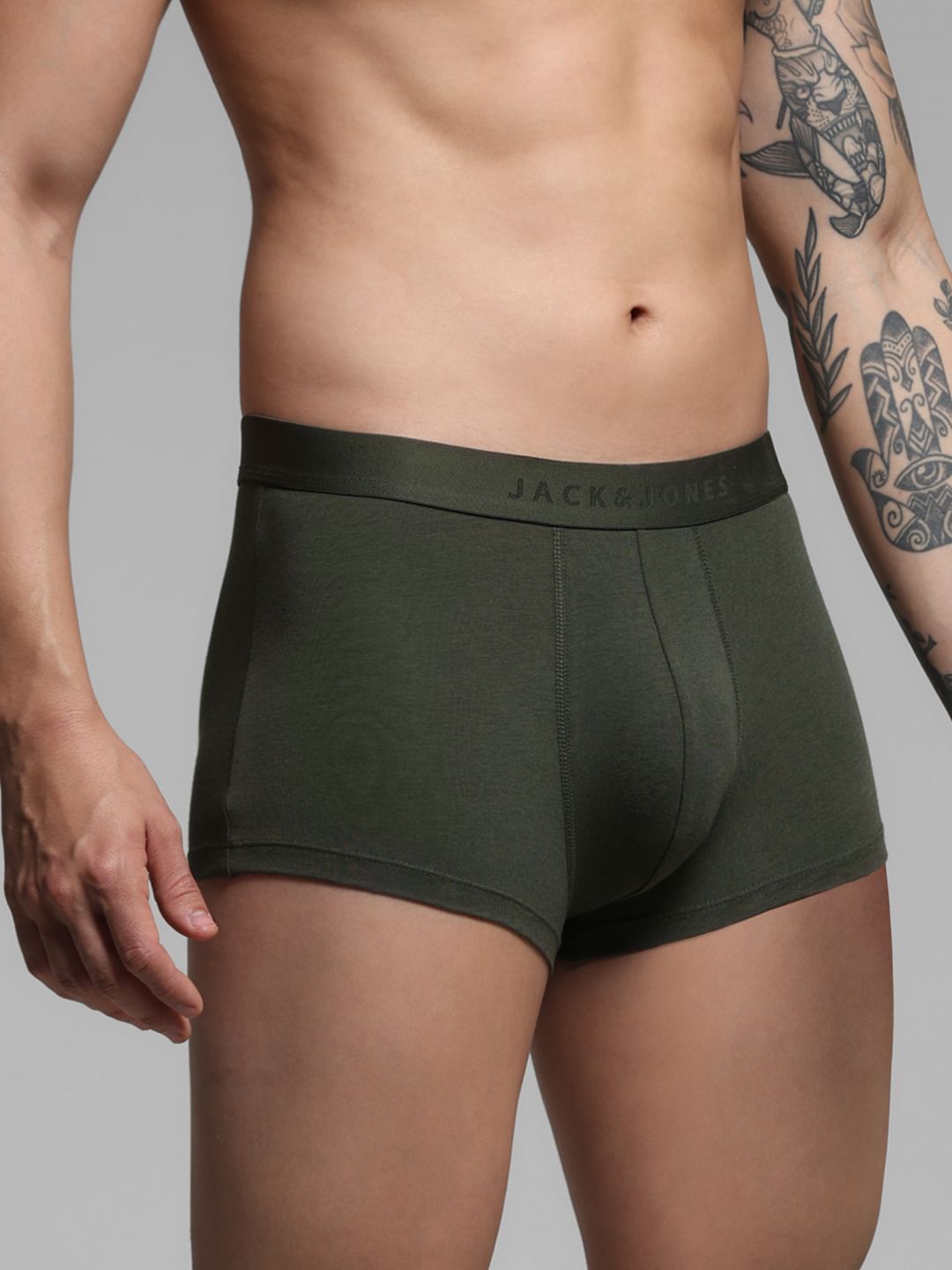 Dark Green Cotton Modal Trunks