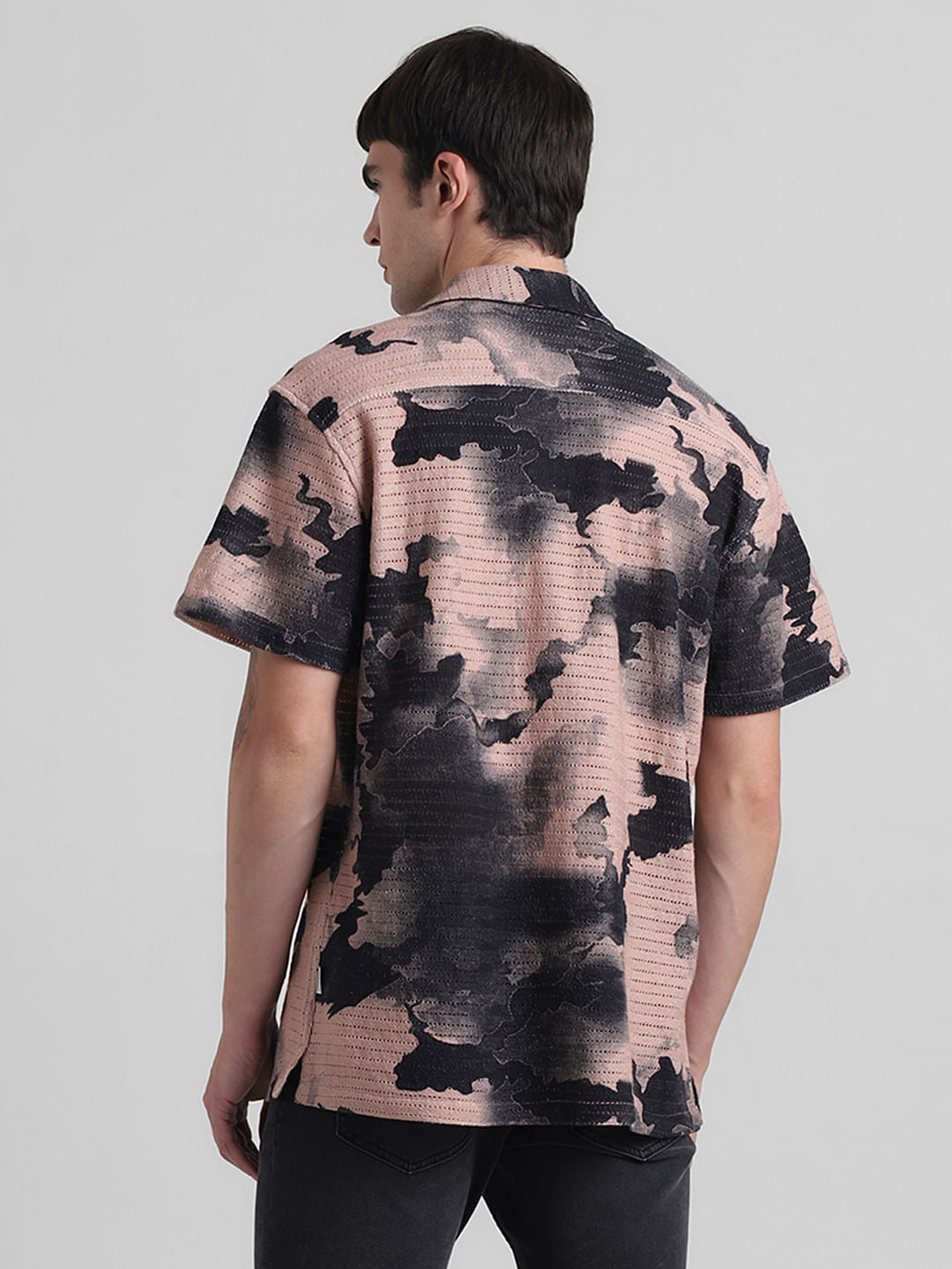 Beige Abstract Print Shirt