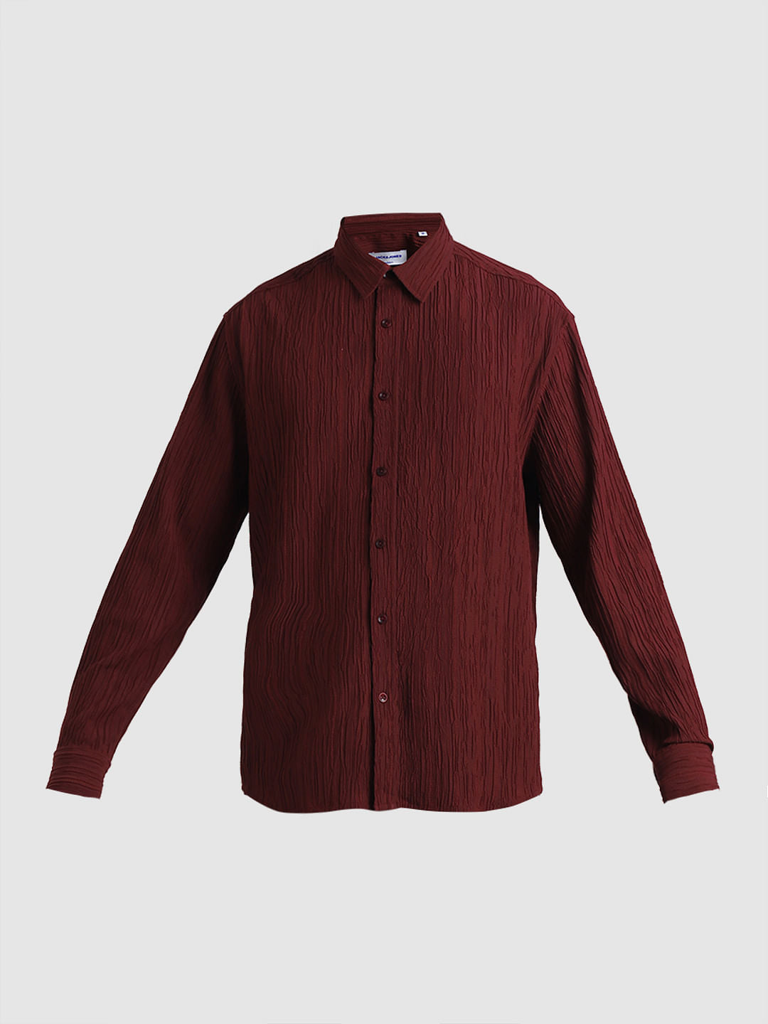 Maroon Crinkle Weave Shirt