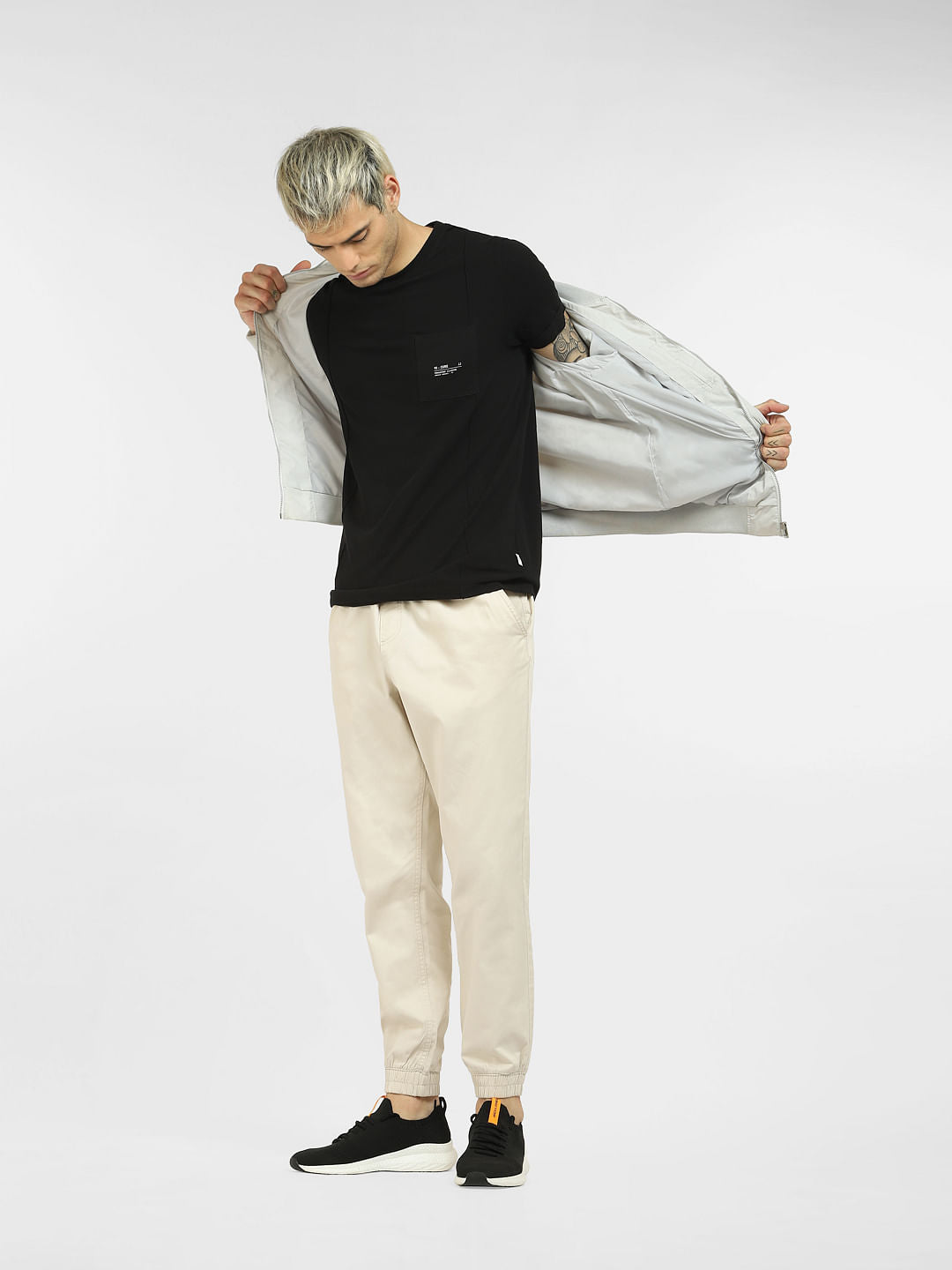 Beige Low Rise Cotton Pants - S