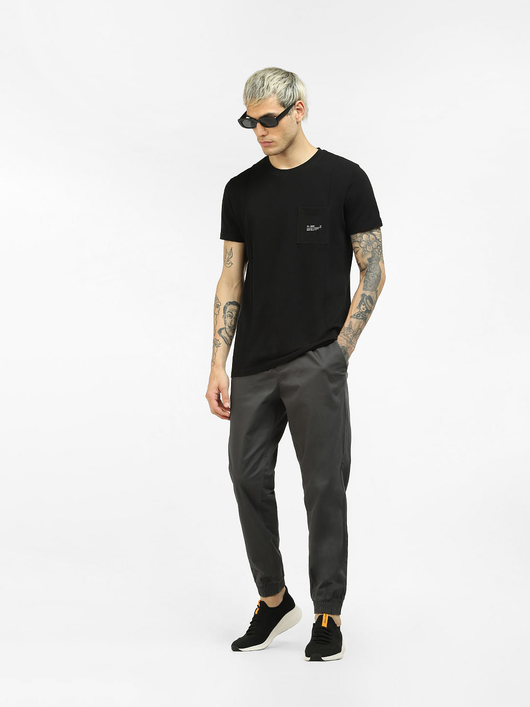 Grey Low Rise Cotton Pants - S
