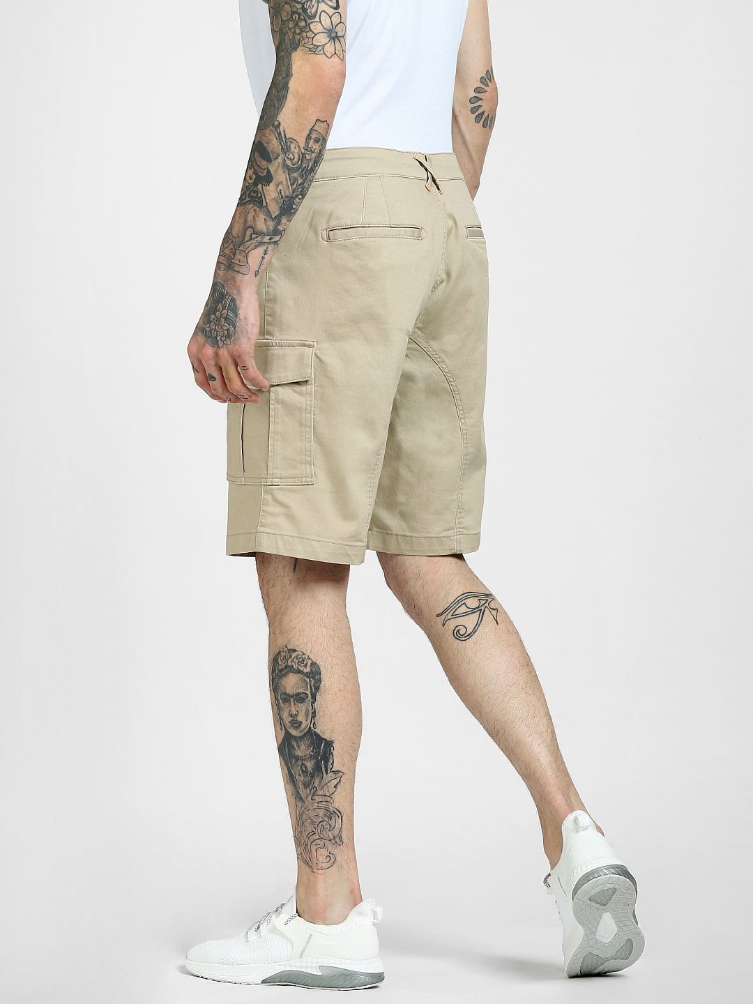 Beige Cargo Shorts