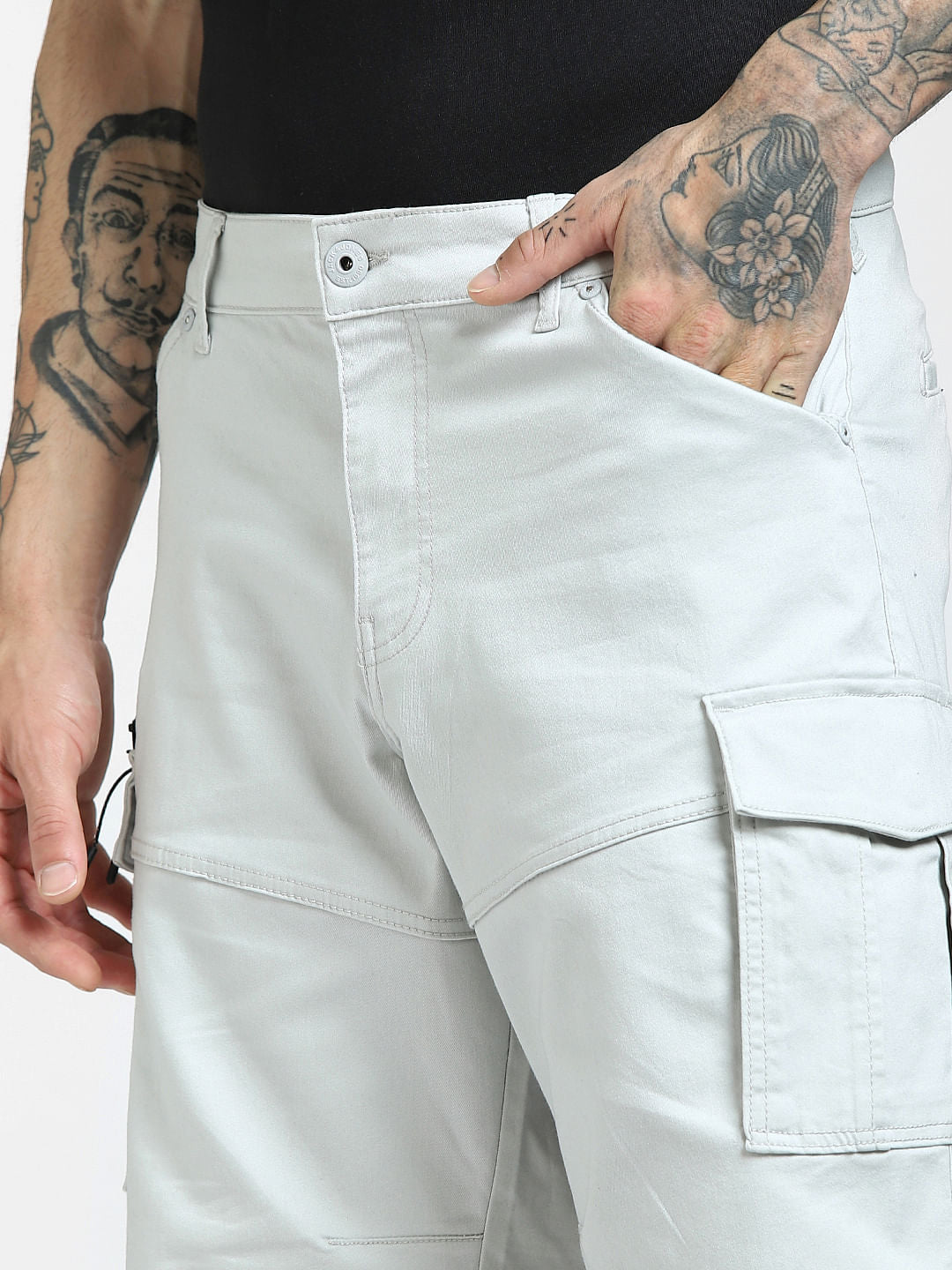 Grey Cargo Shorts