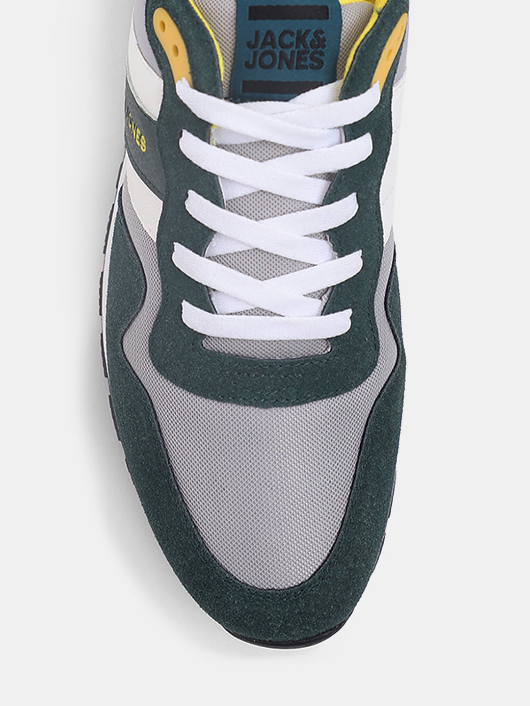 Green Colourblocked Mesh Sneakers