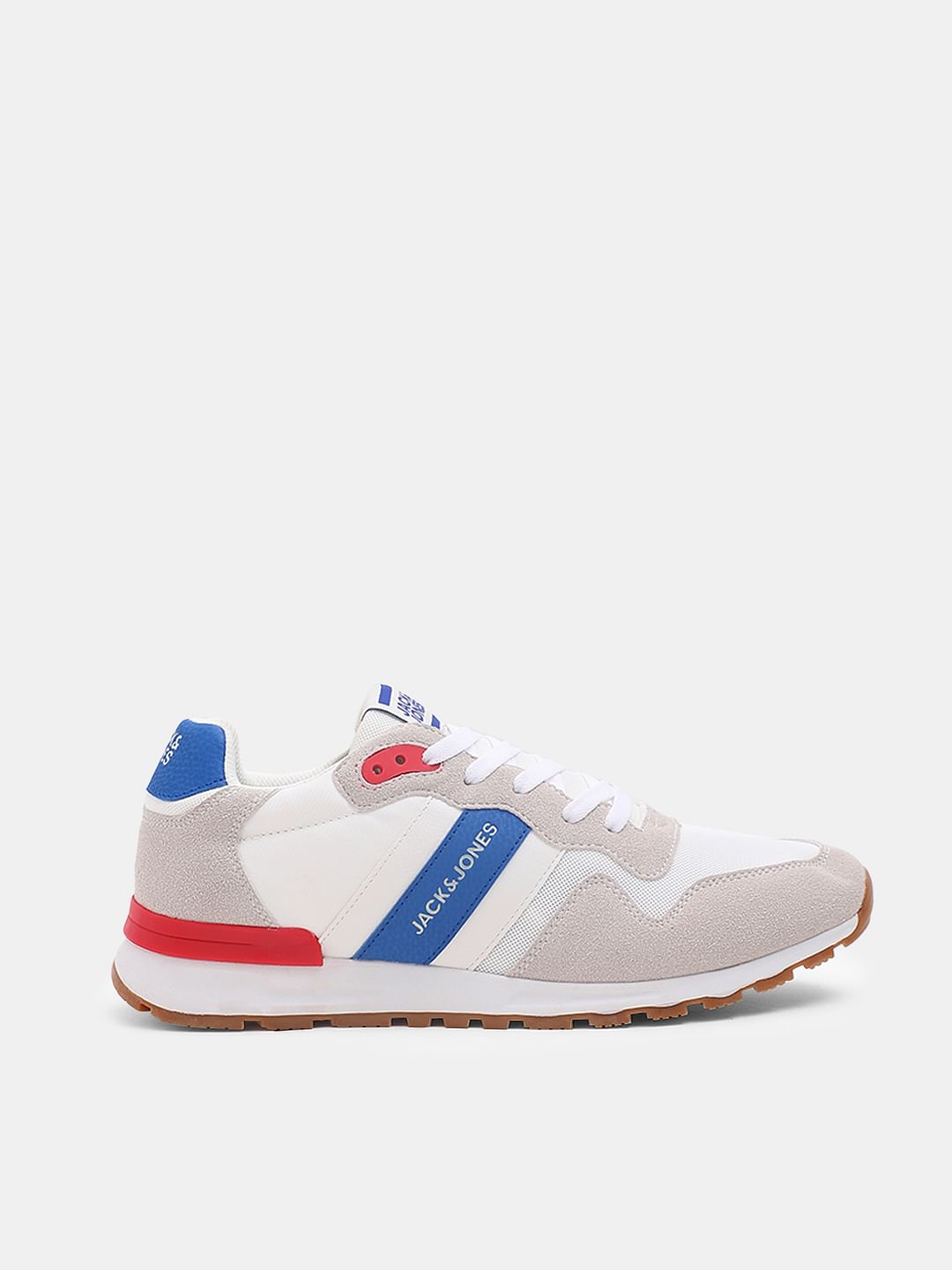 White Colourblocked Mesh Sneakers - 40
