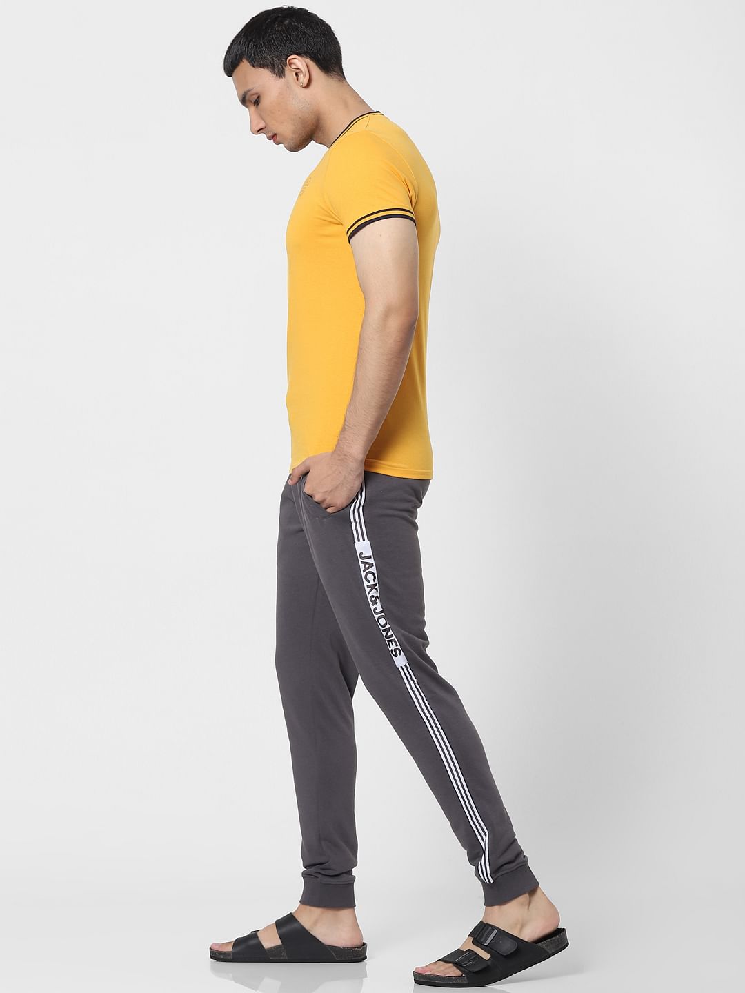 Grey Tape Detail Sweatpants - S