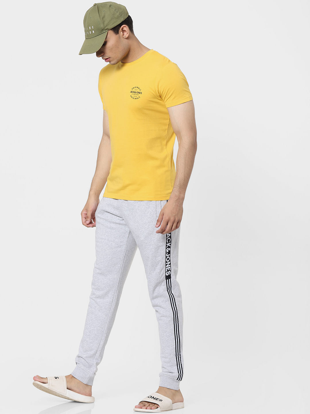 Light Grey Tape Detail Sweatpants - S