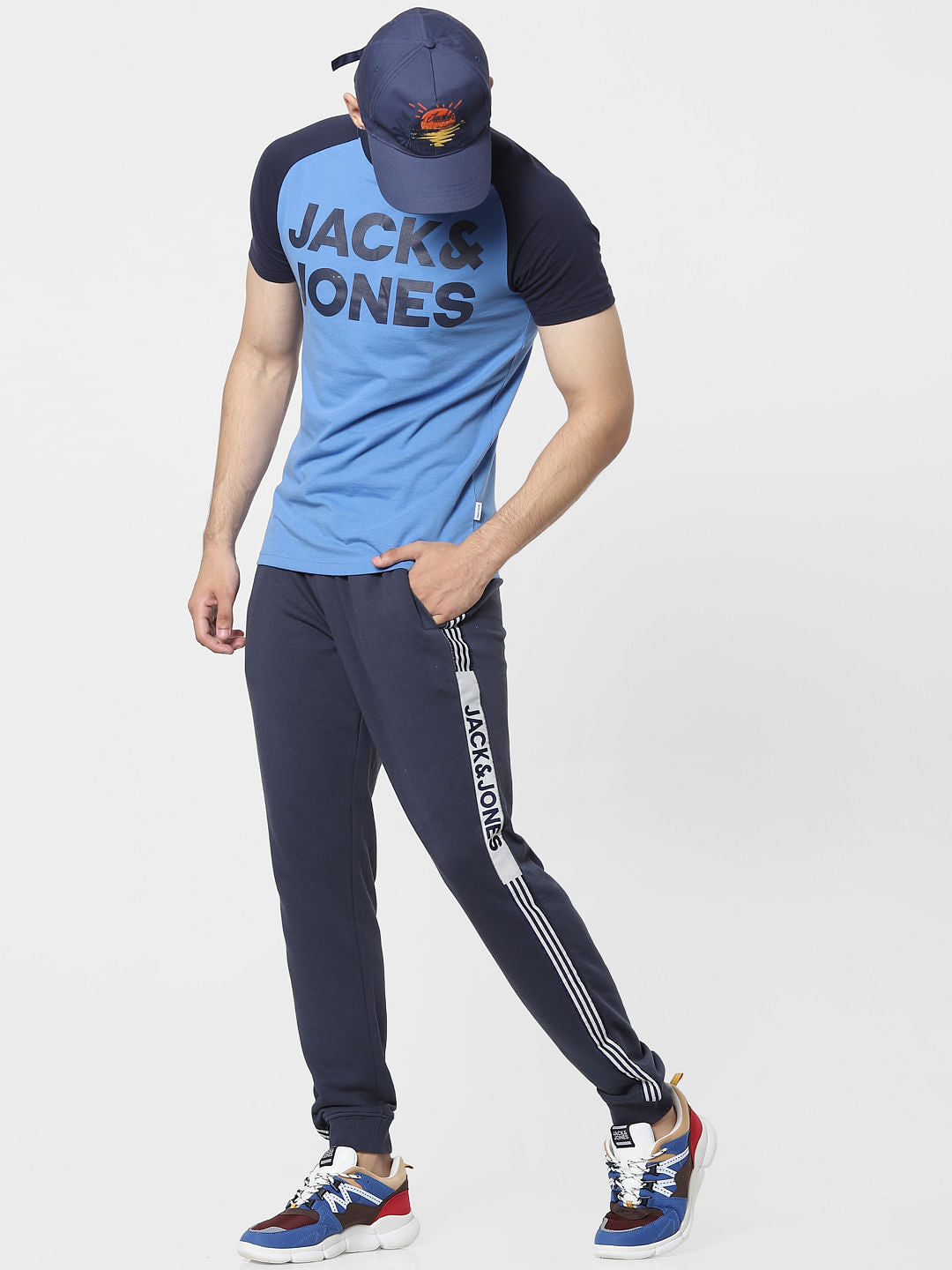 Blue Tape Detail Sweatpants - S