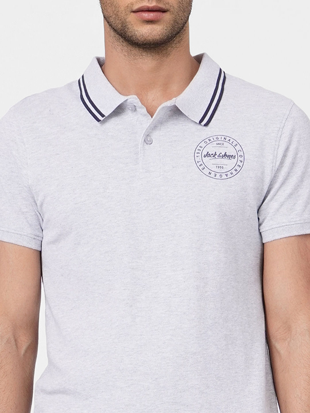 Grey Polo Neck T-shirt