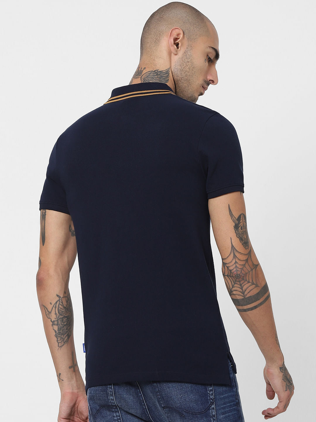Navy Blue Polo Neck T-shirt
