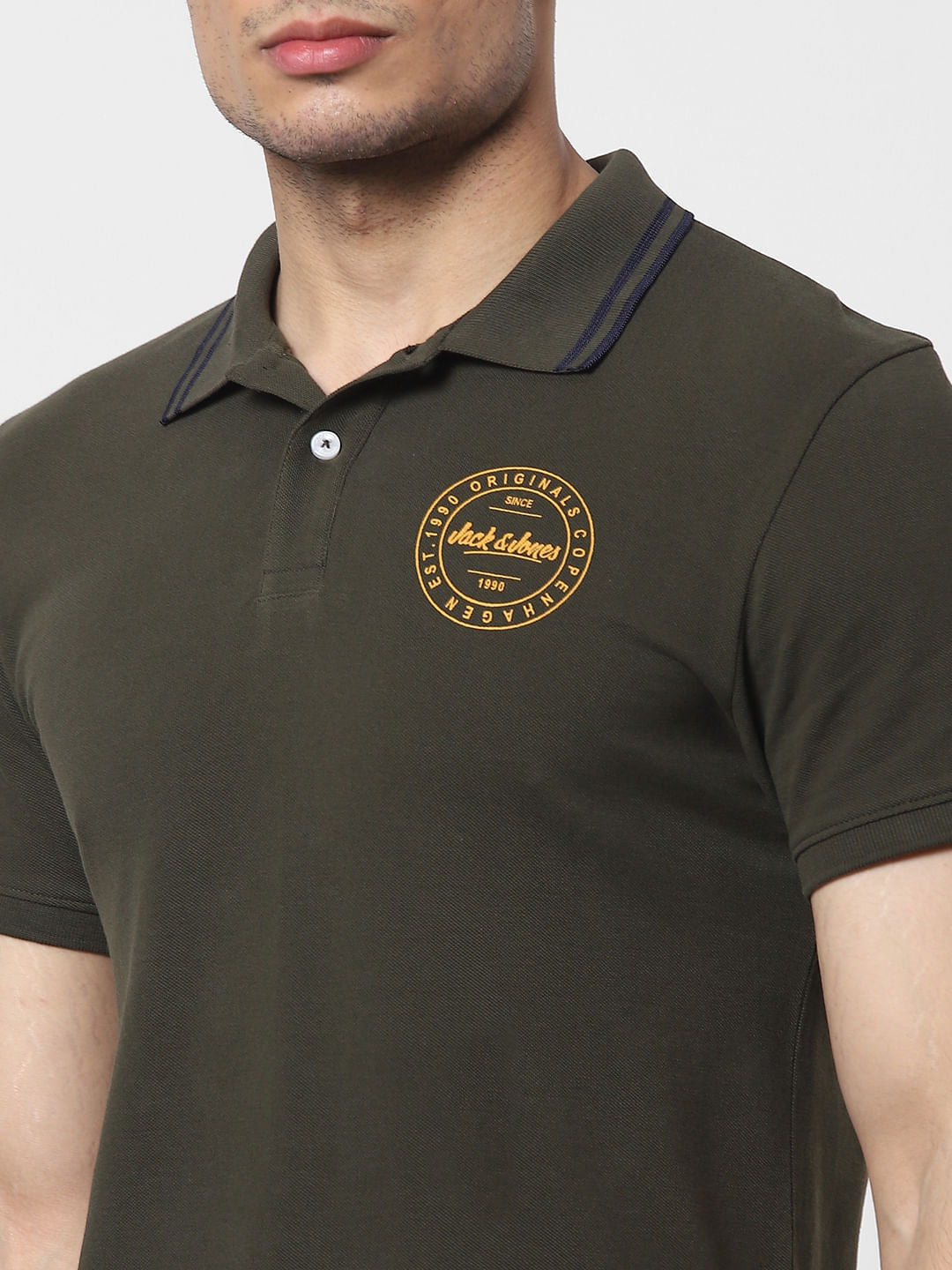 Olive Green Polo Neck T-shirt