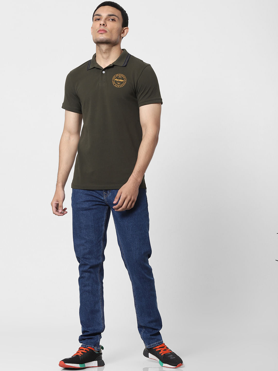 Olive Green Polo Neck T-shirt