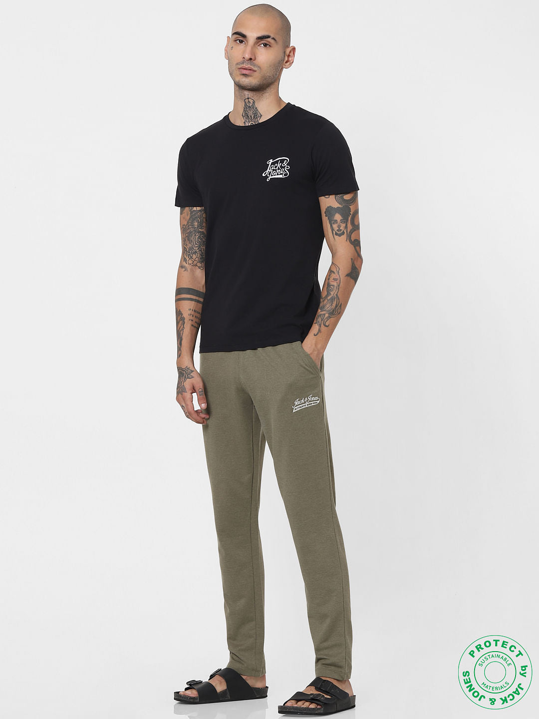 Black Logo Print Crew Neck T-shirt