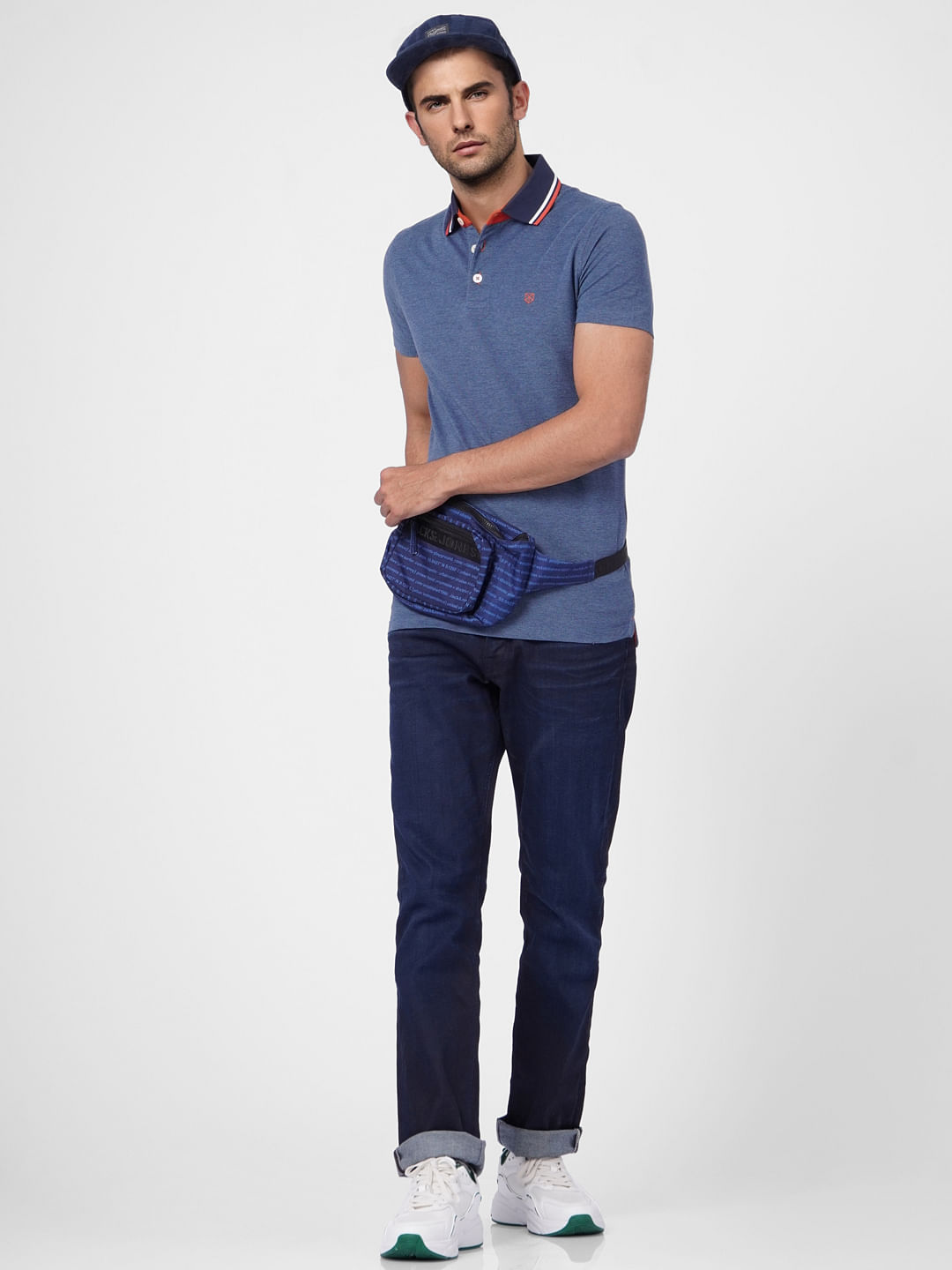 Blue Polo Neck T-shirt