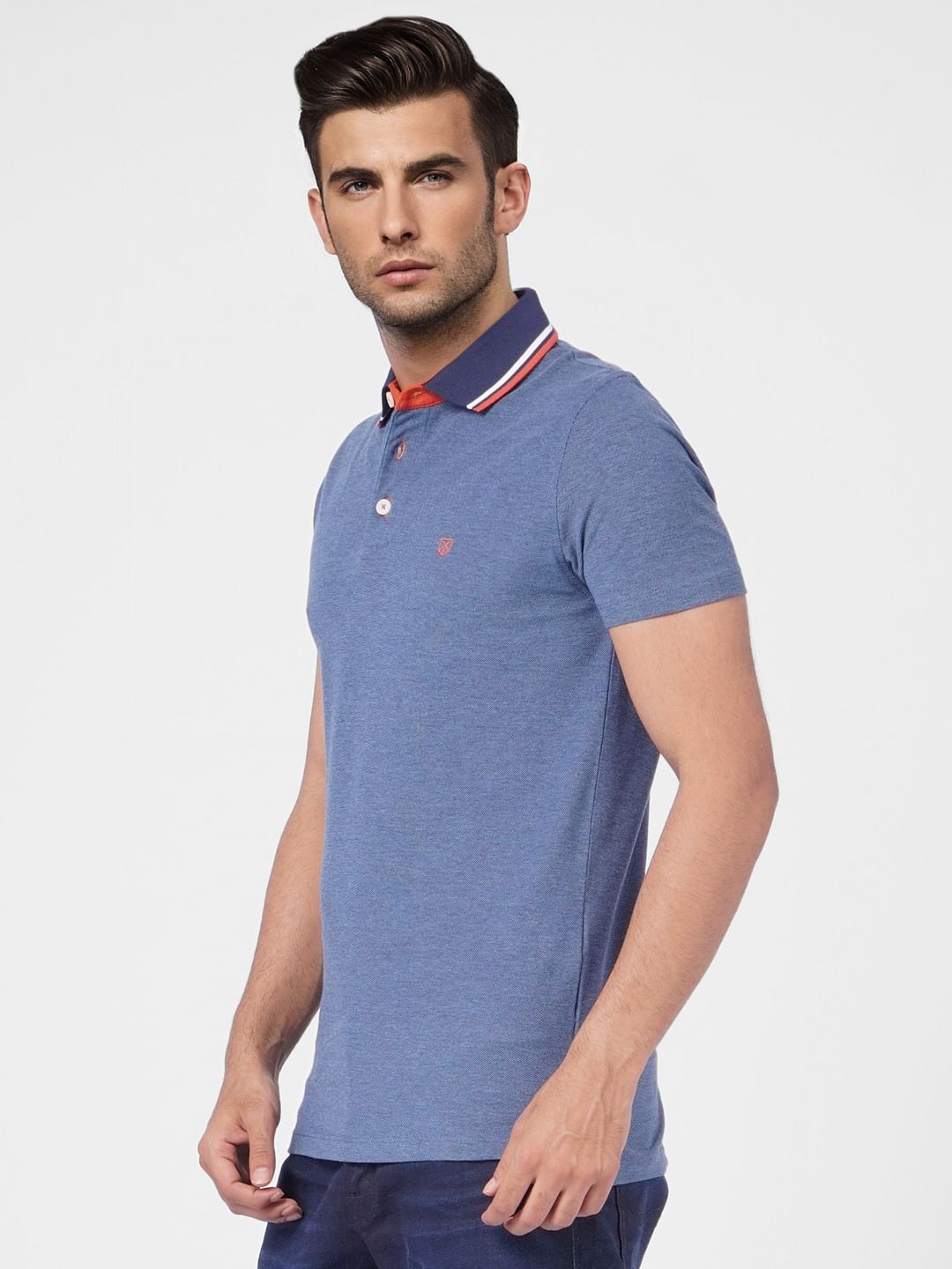 Blue Polo Neck T-shirt