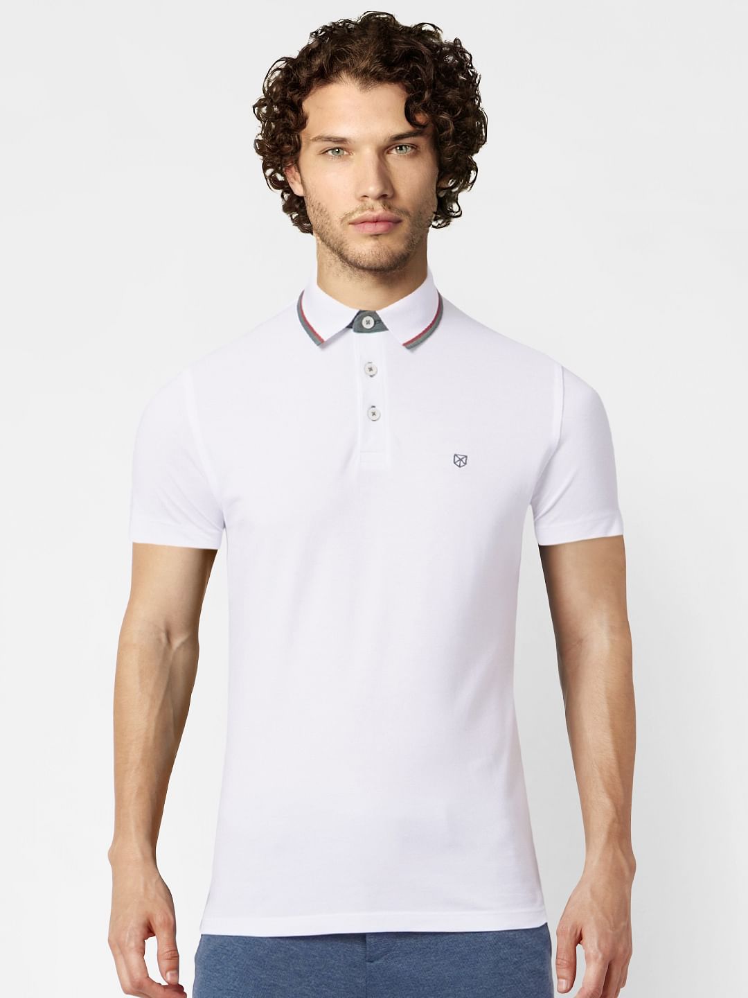 White Polo Neck T-shirt