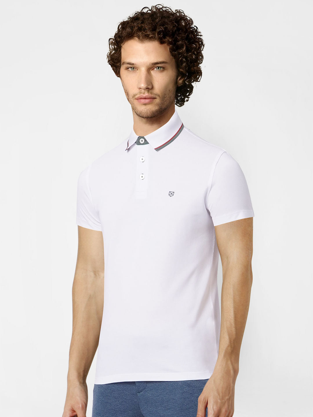 White Polo Neck T-shirt