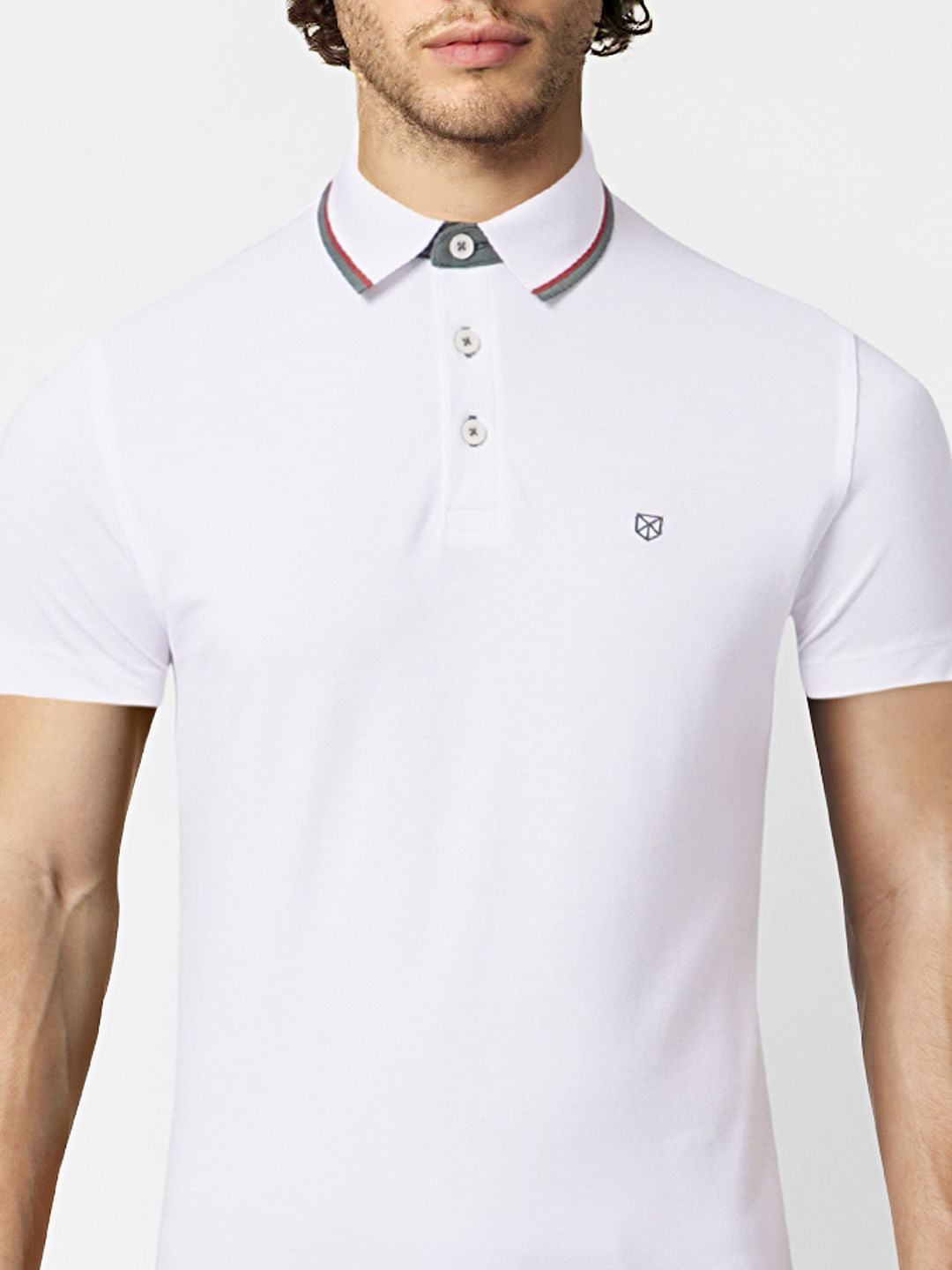 White Polo Neck T-shirt