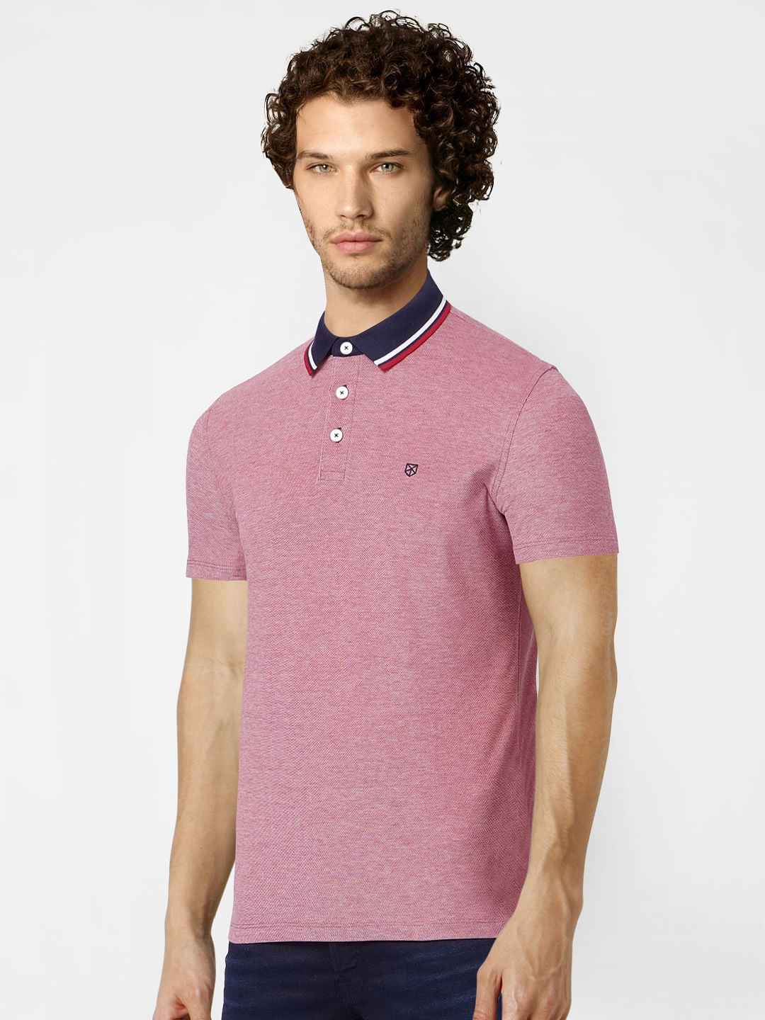Faded Red Polo Neck T-shirt