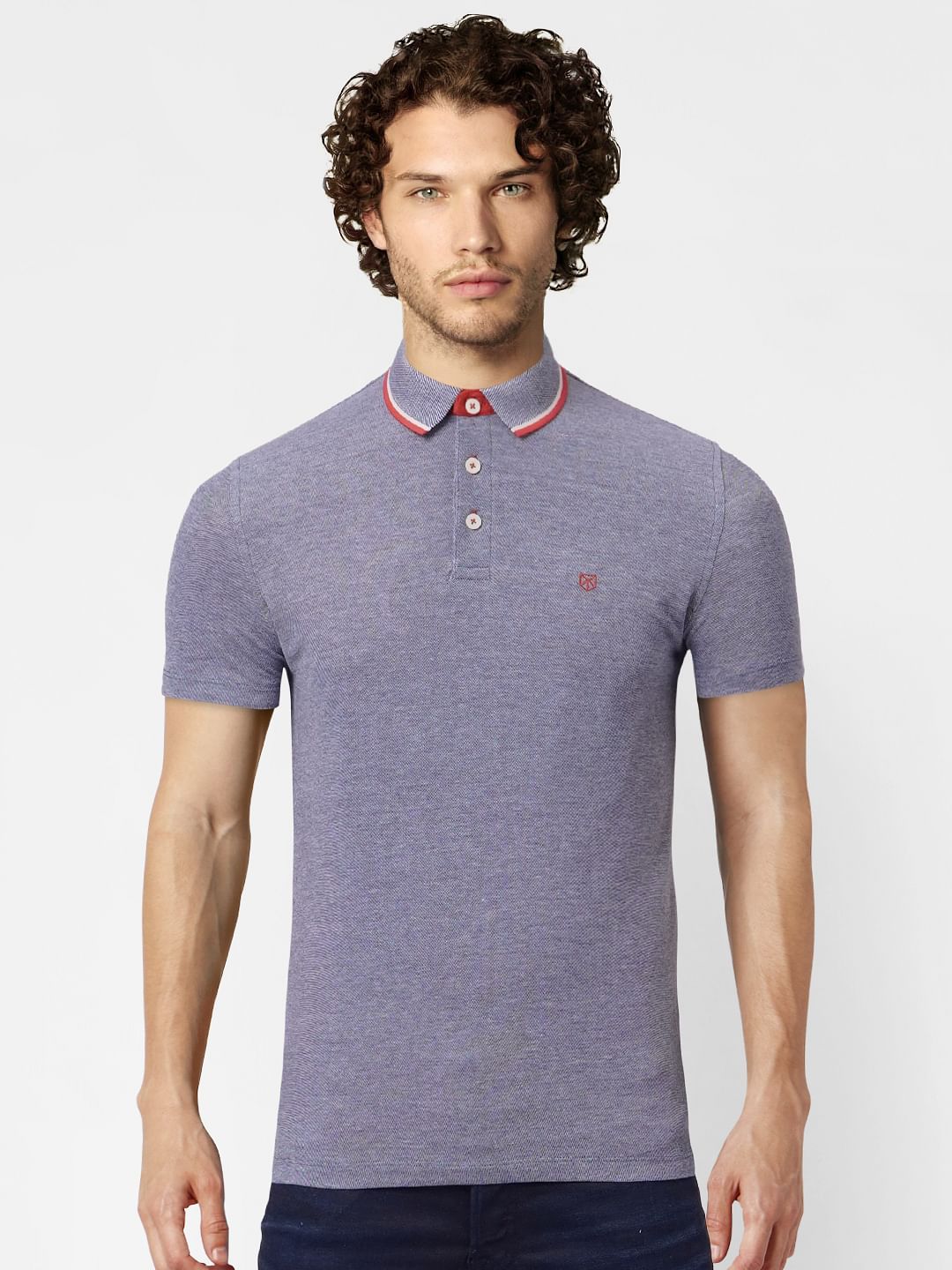 Blue Polo Neck T-shirt