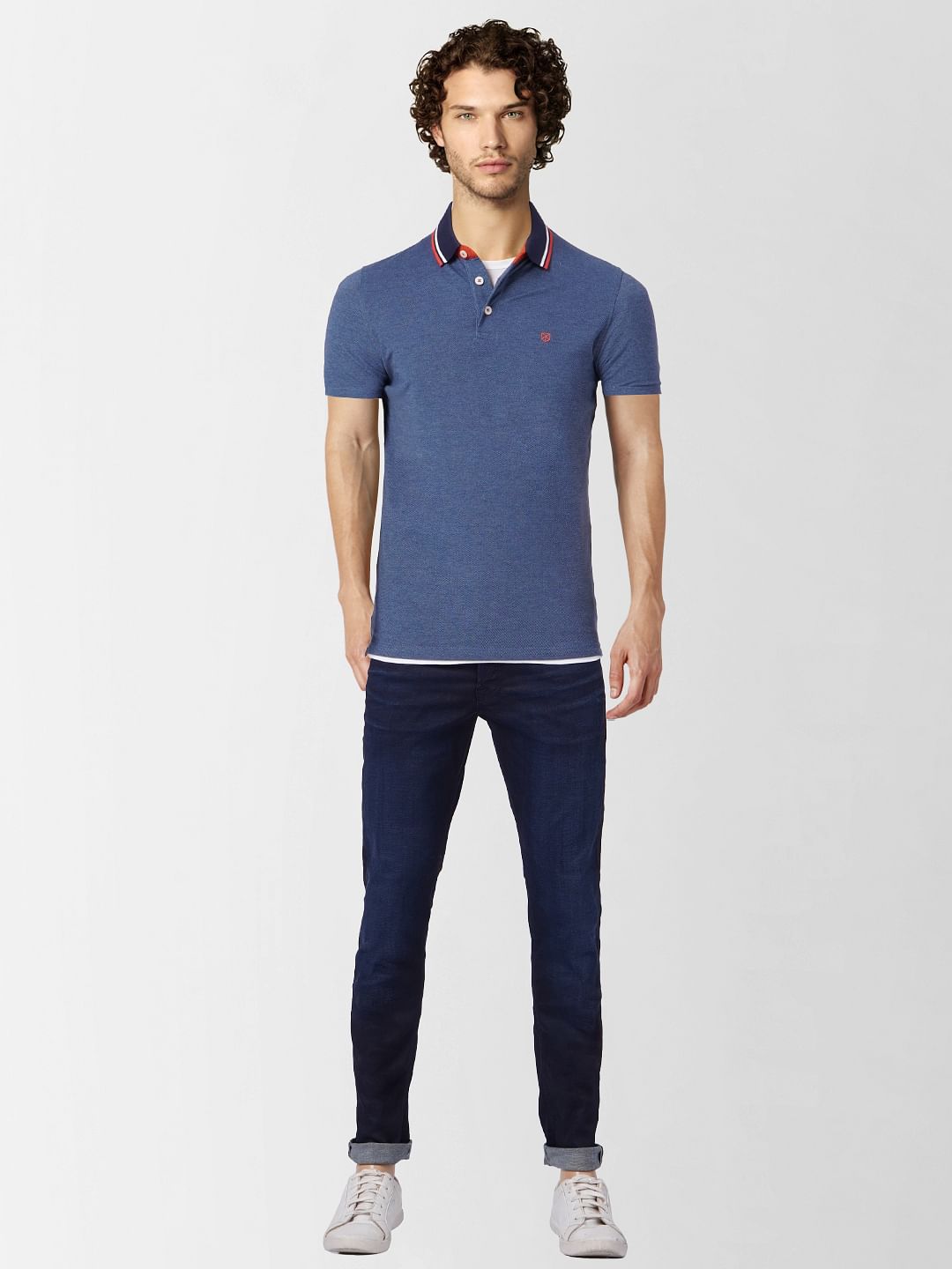 Blue Polo Neck T-shirt