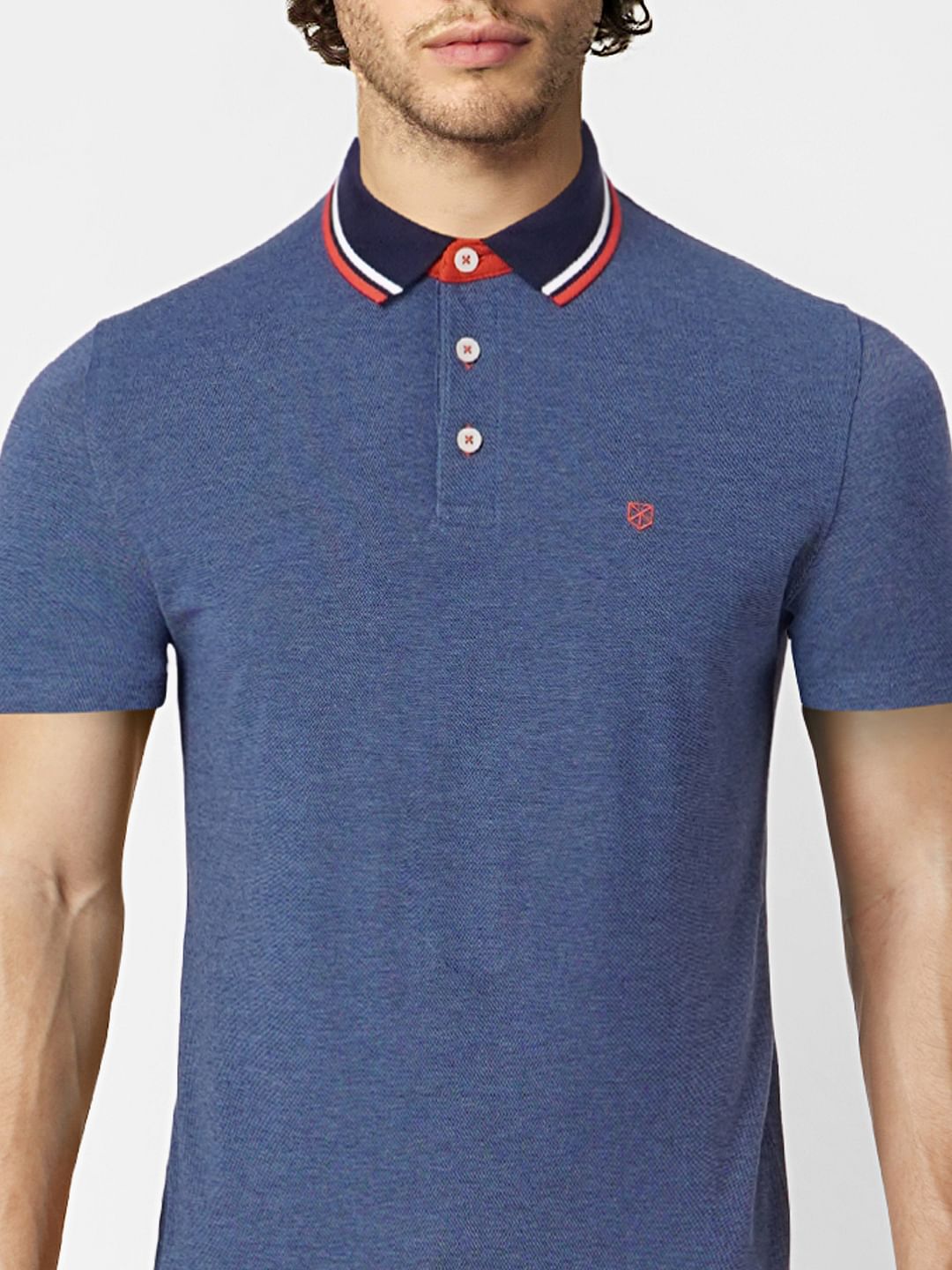 Blue Polo Neck T-shirt