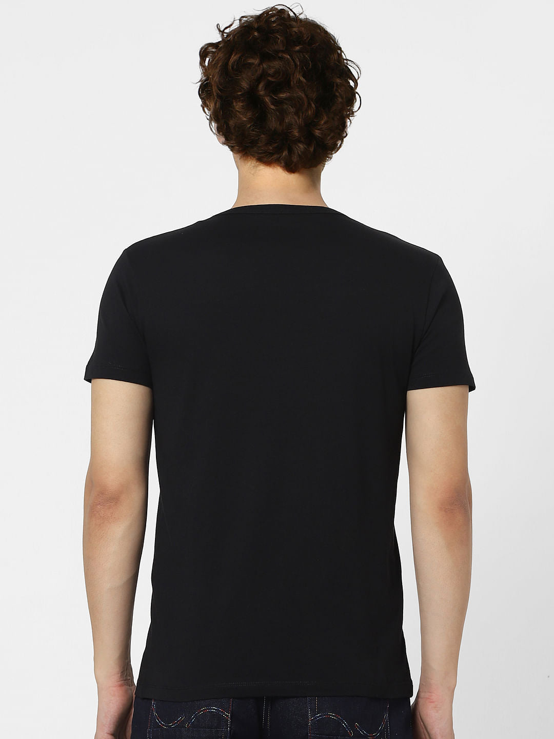 Black Logo Print Crew Neck T-shirt