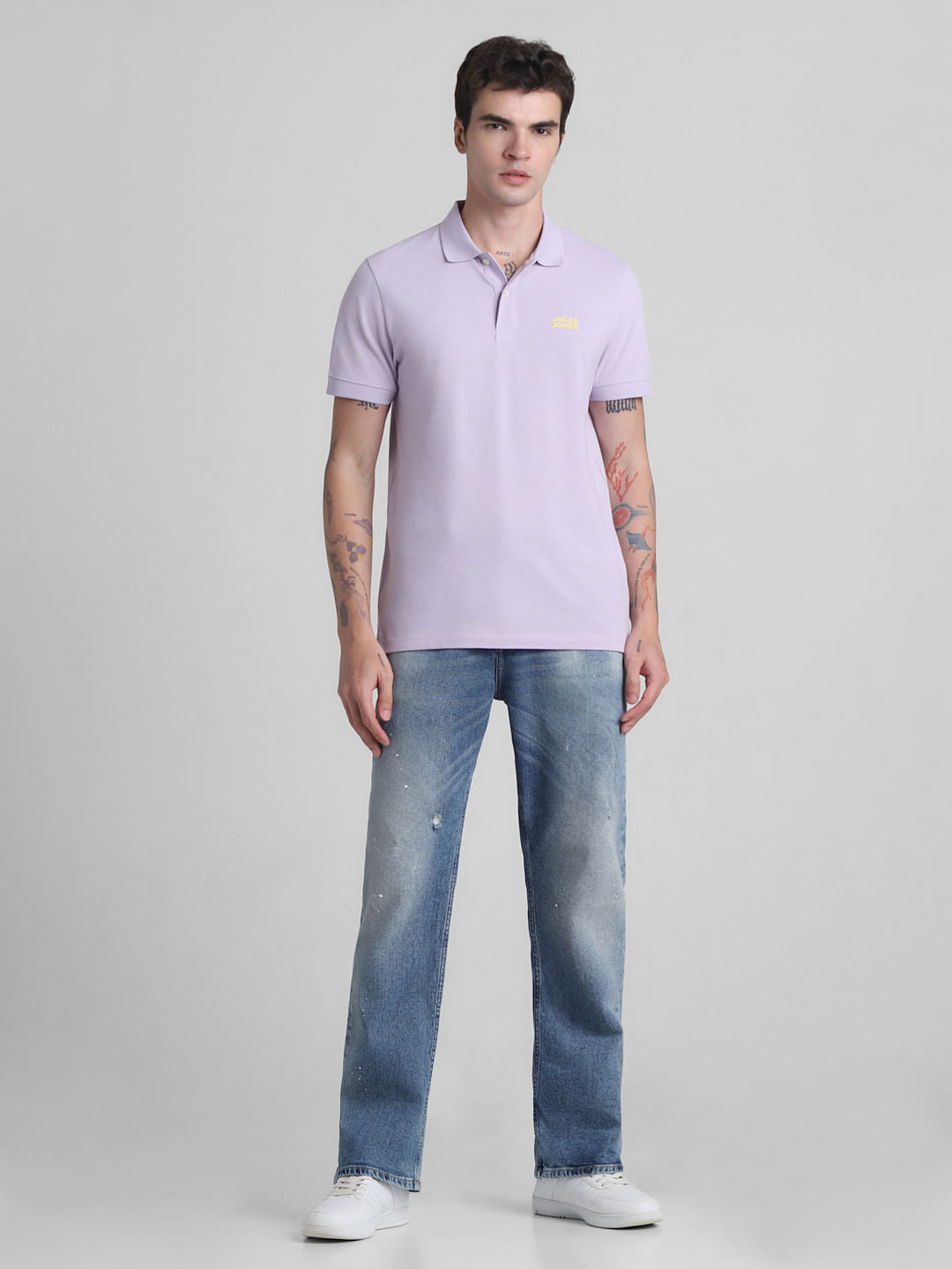 Lilac Cotton Polo T-Shirt