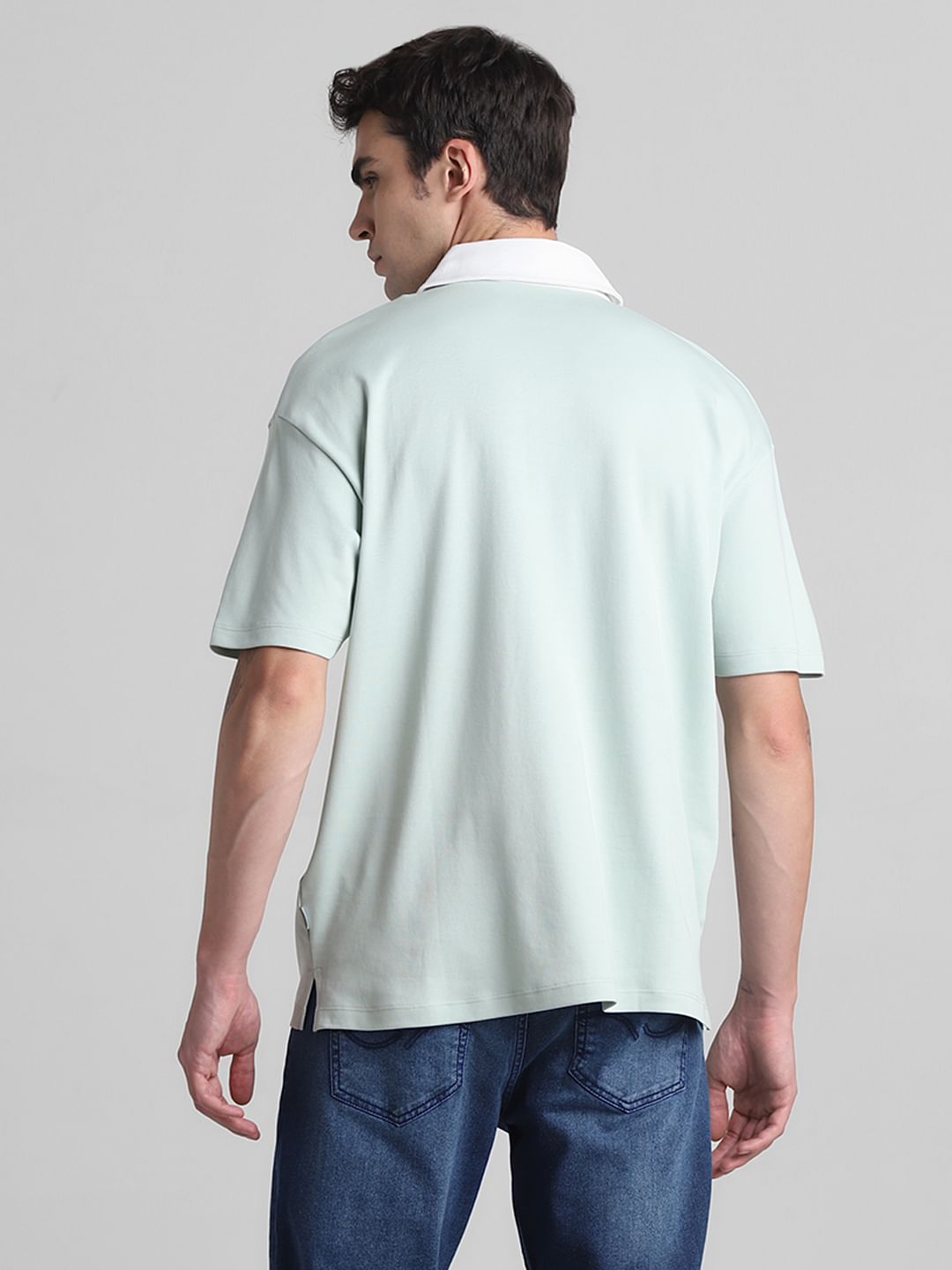 Green Cotton Oversized Polo T-shirt