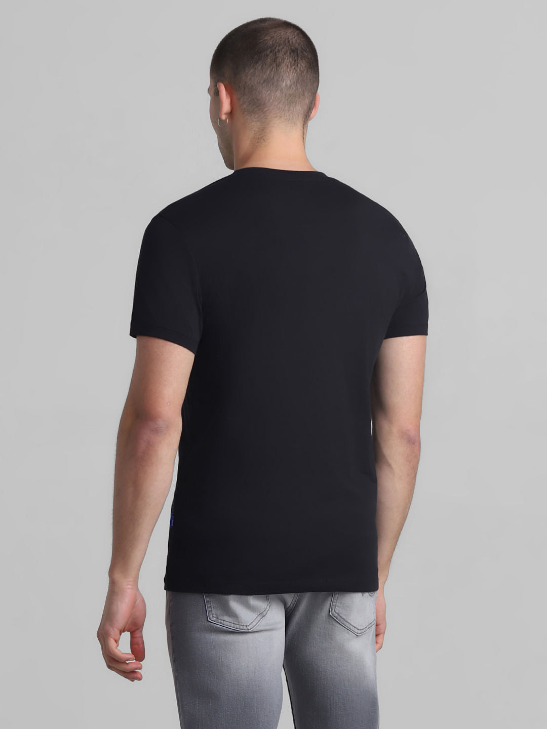 Black Graphic Print Crew Neck T-shirt
