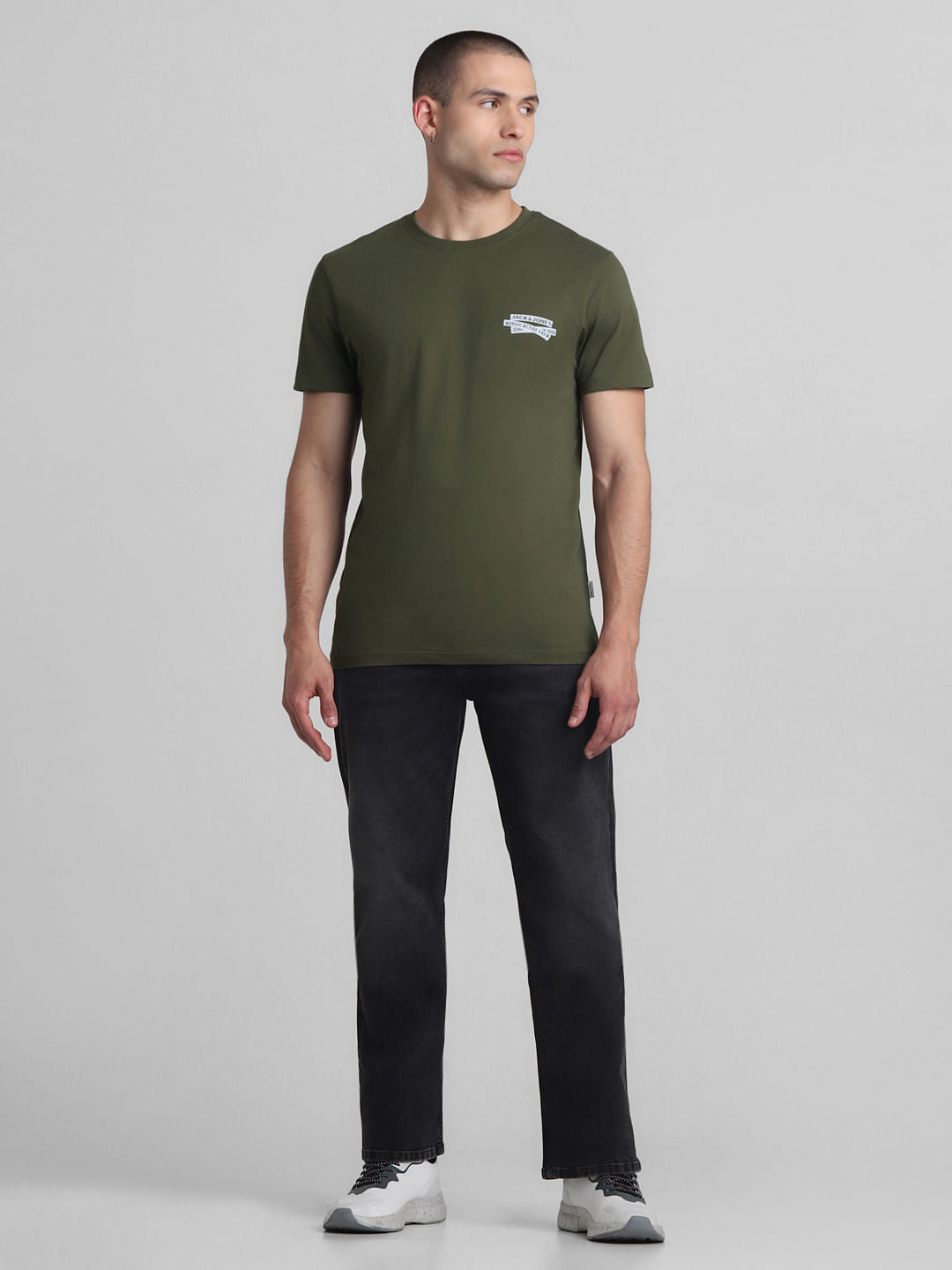 Green Cotton Crew Neck T-shirt