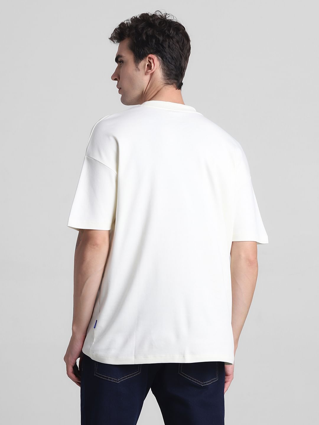 White Graphic Print Crew Neck T-shirt