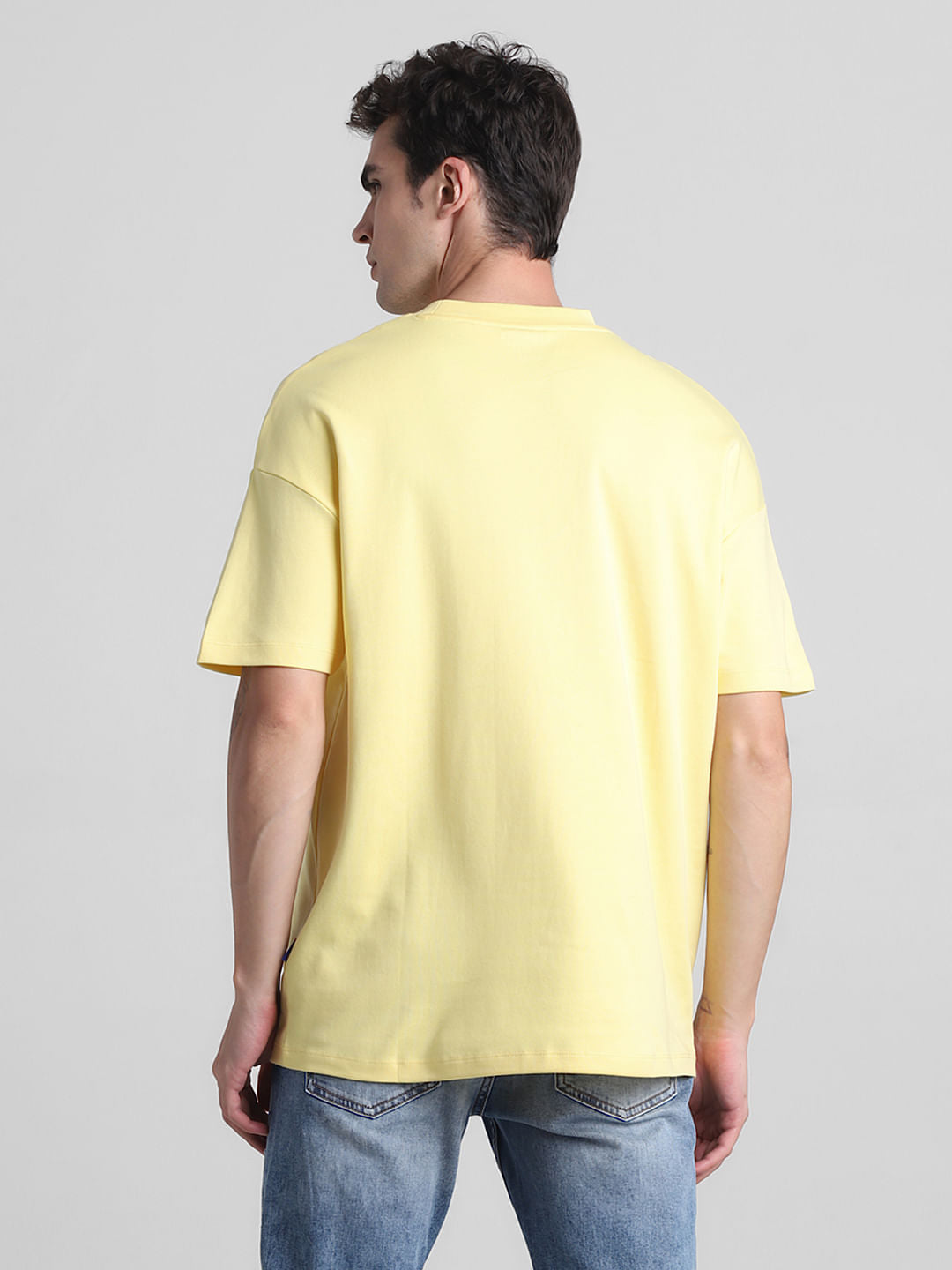 Yellow Graphic Print Crew Neck T-shirt
