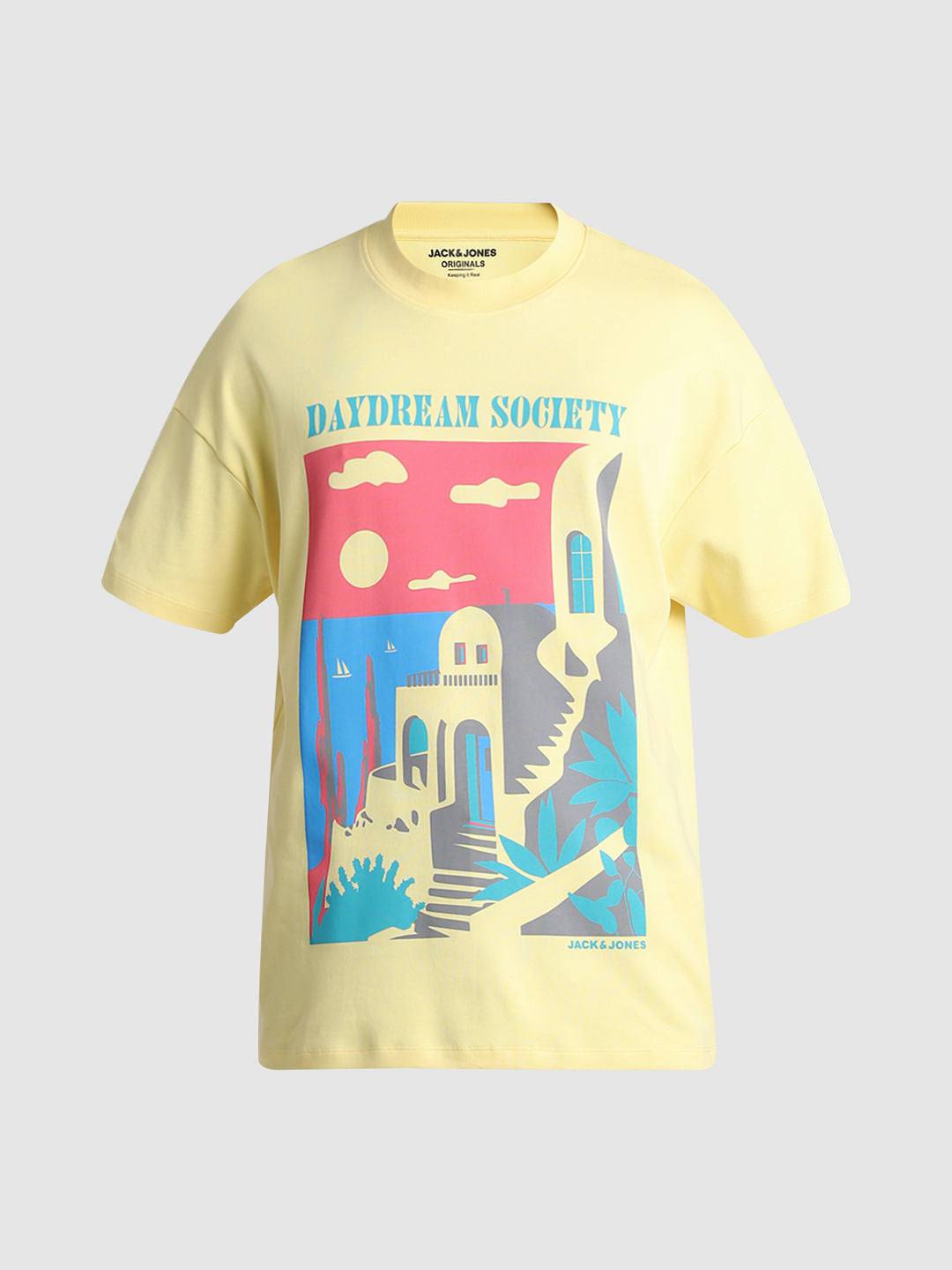 Yellow Graphic Print Crew Neck T-shirt