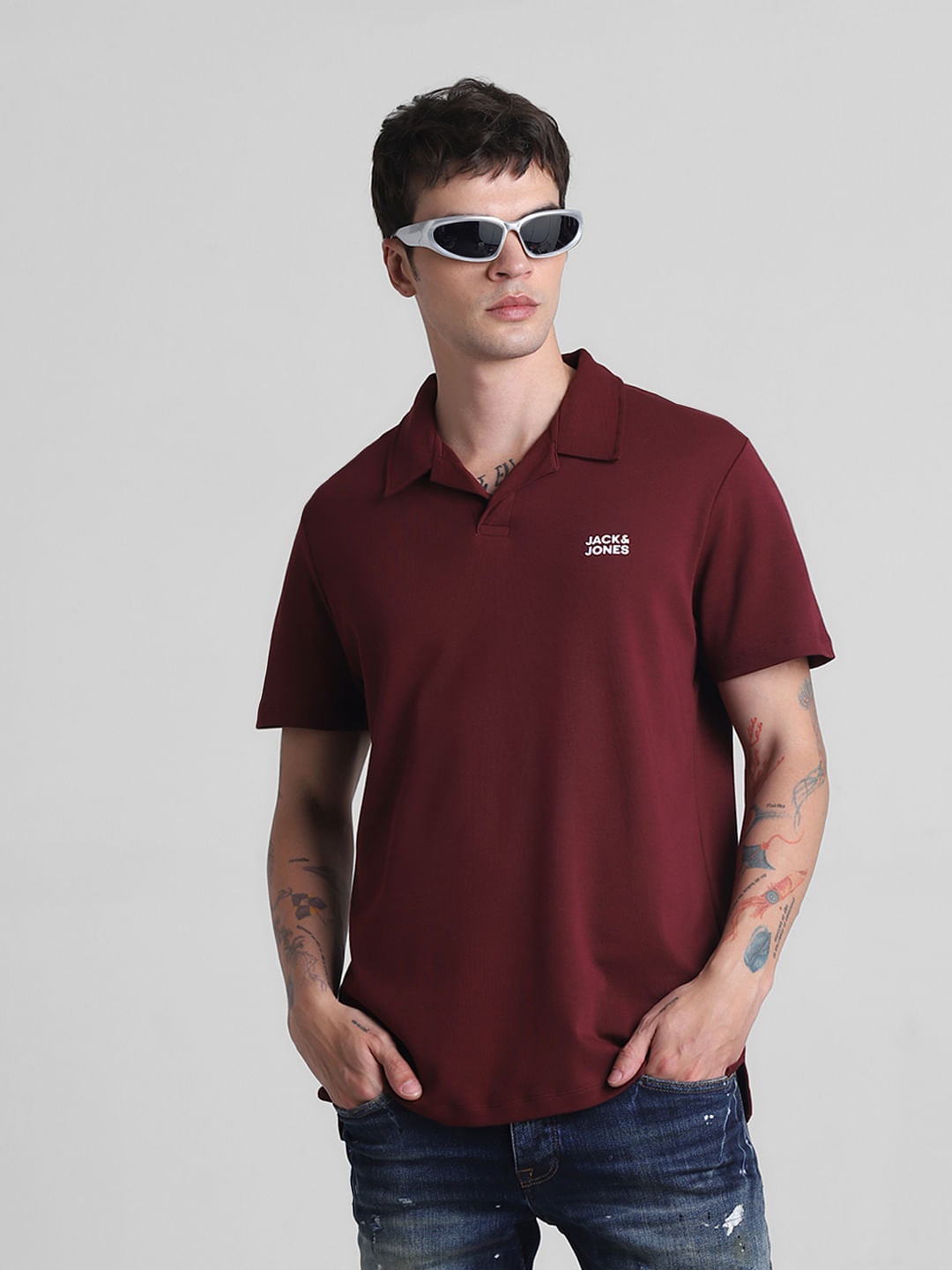Maroon Polo T-shirt - S