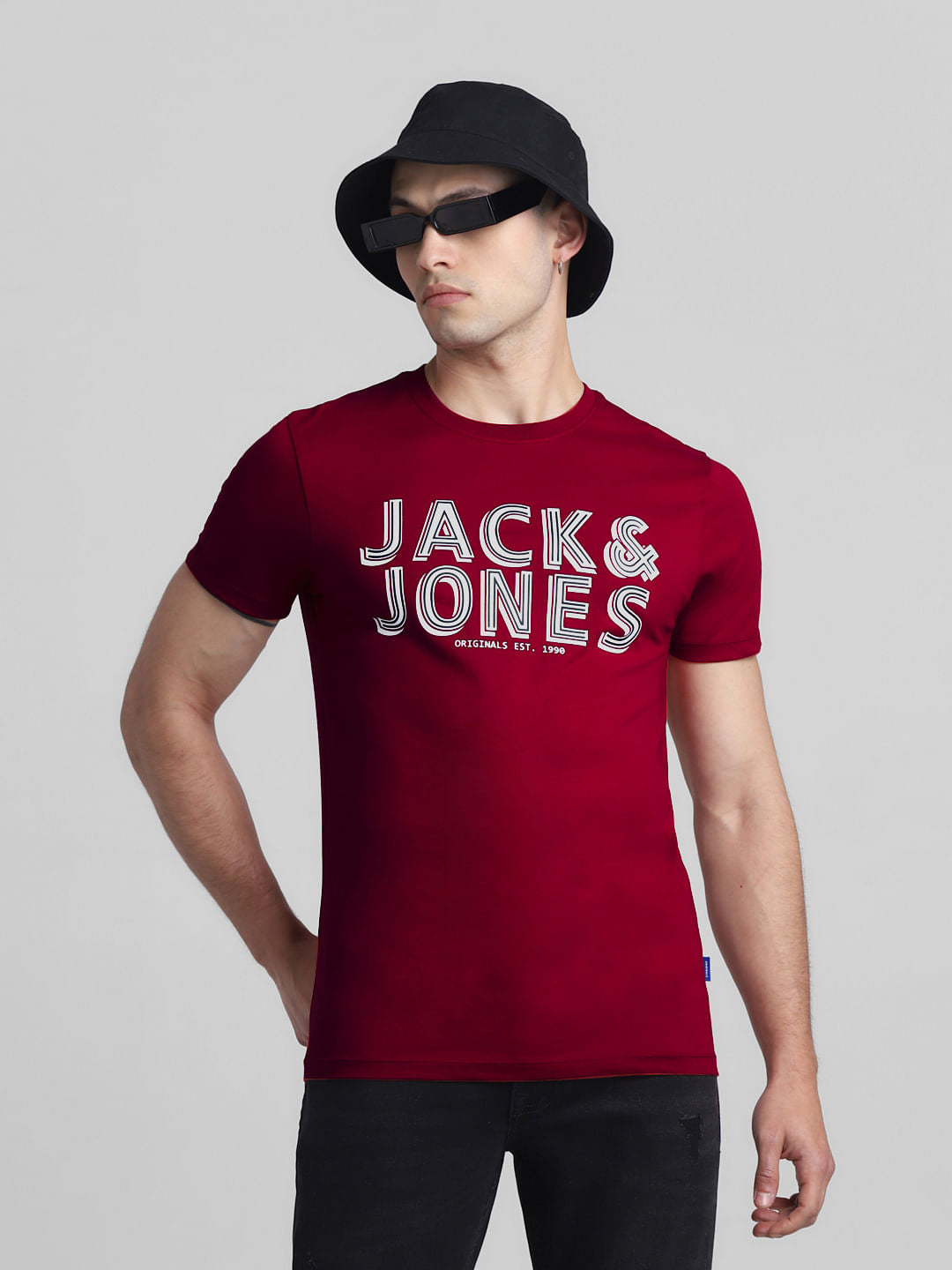 Red Logo Print Crew Neck T-shirt