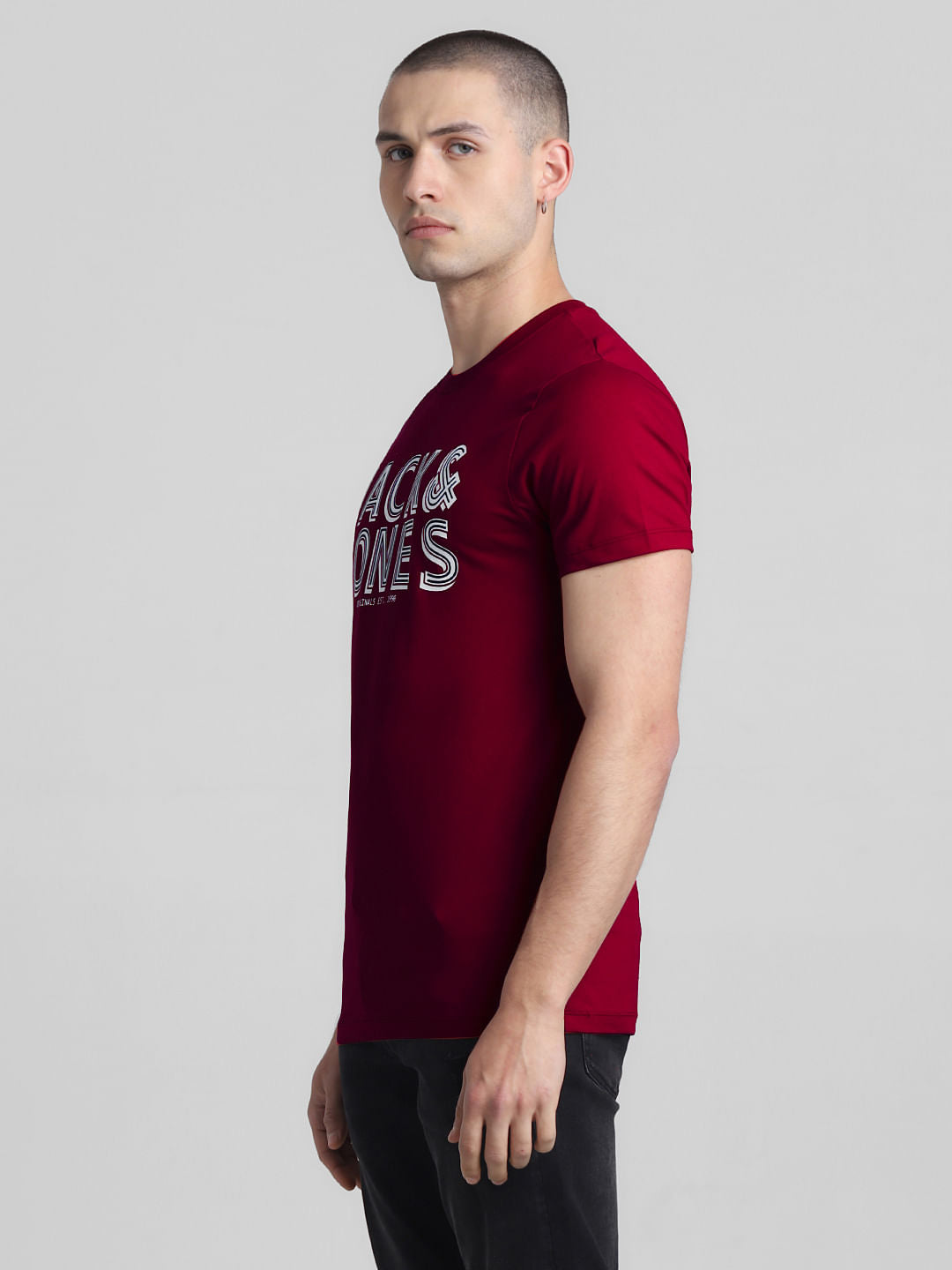 Red Logo Print Crew Neck T-shirt