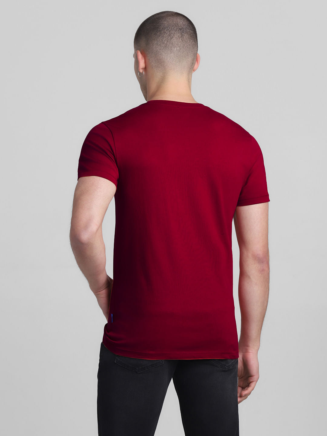 Red Logo Print Crew Neck T-shirt