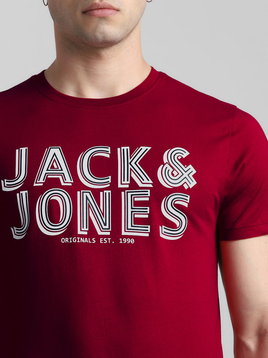 Red Logo Print Crew Neck T-shirt