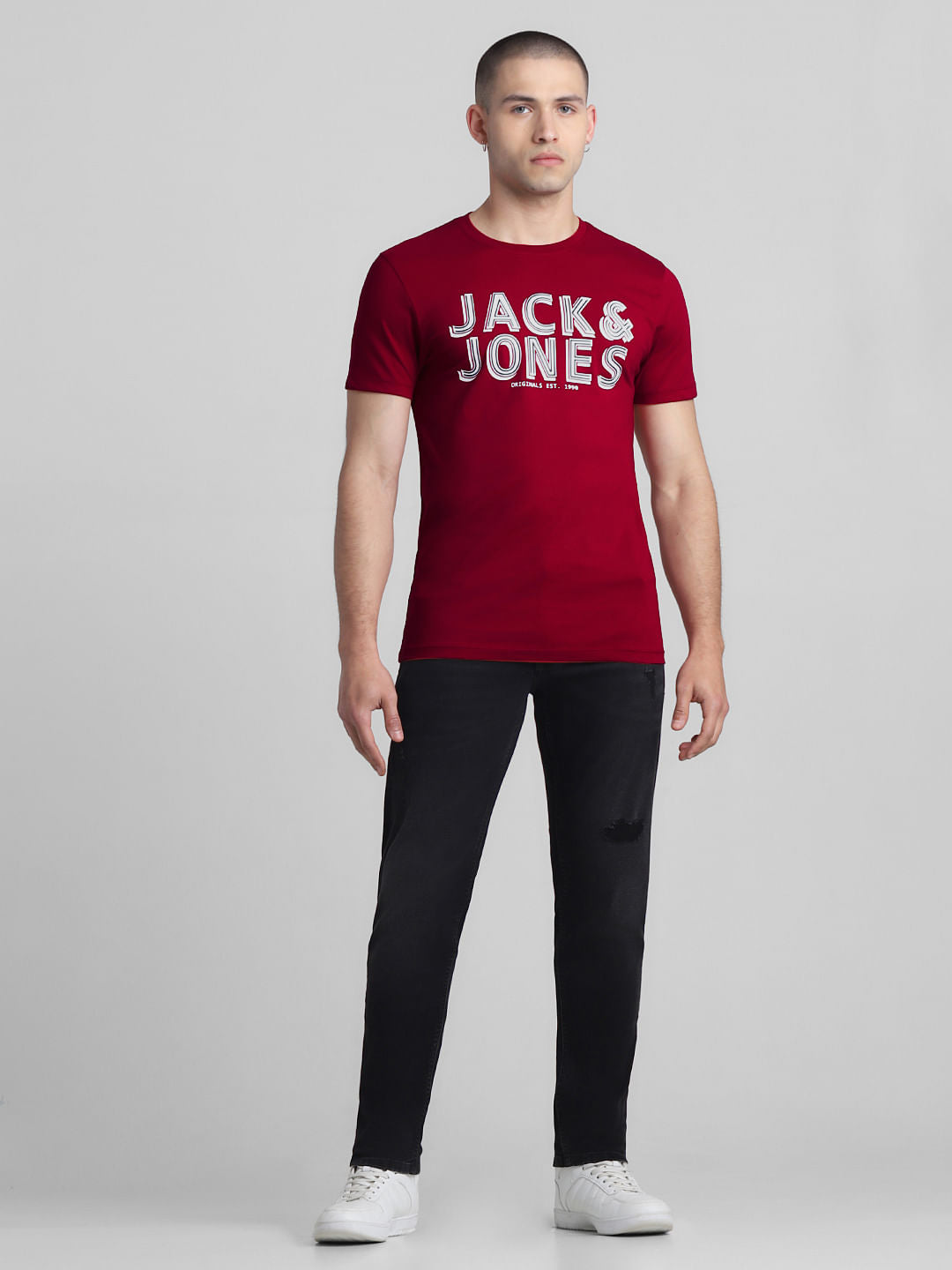 Red Logo Print Crew Neck T-shirt