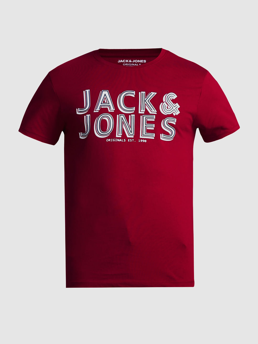 Red Logo Print Crew Neck T-shirt