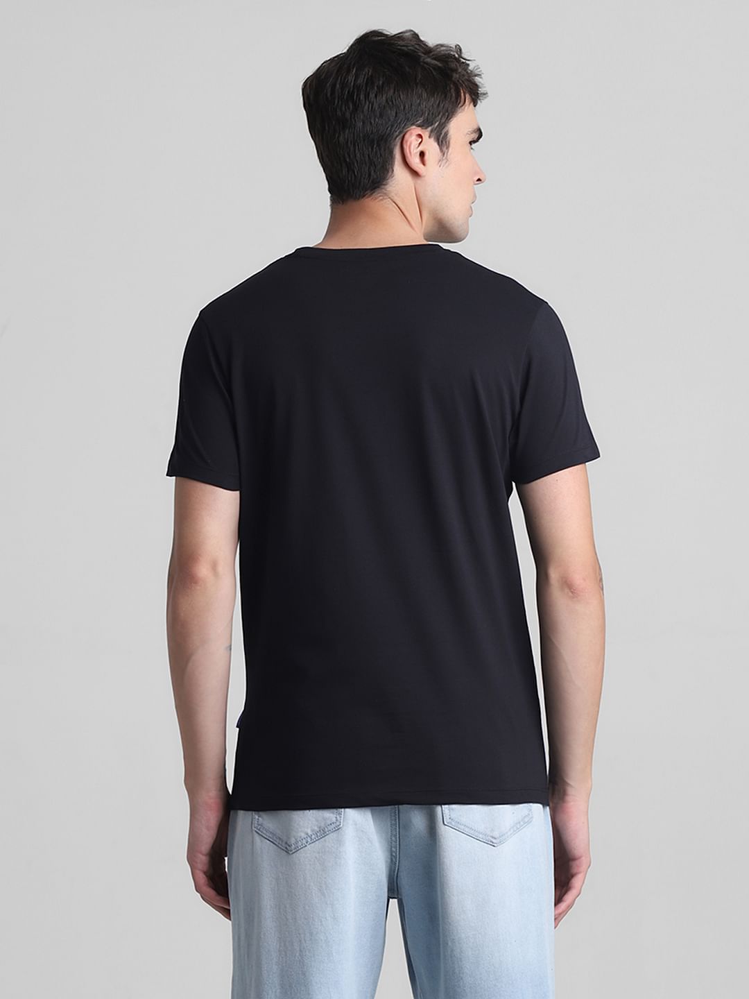 Black Graphic Print Crew Neck T-shirt