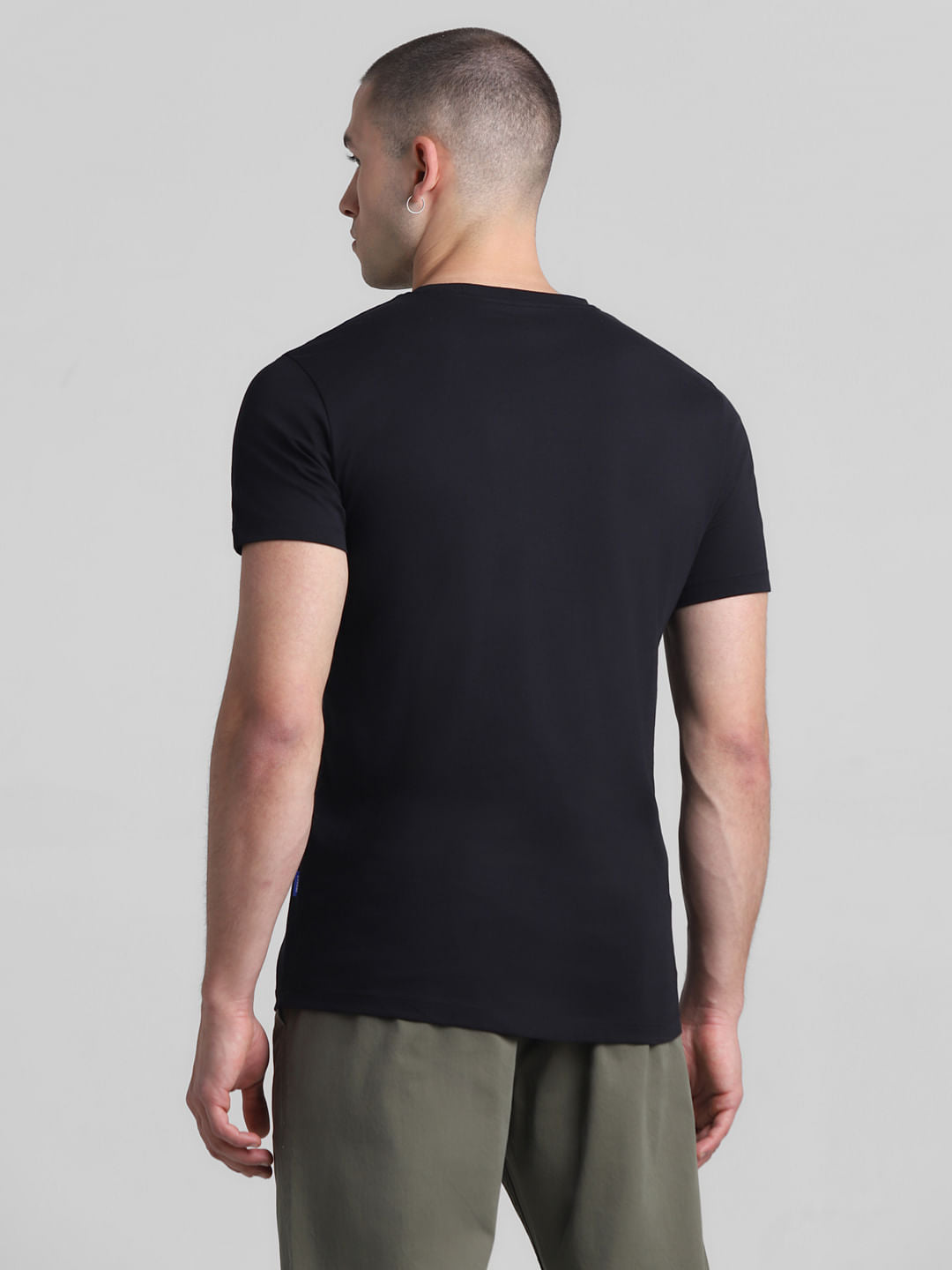 Black Logo Print Crew Neck T-shirt