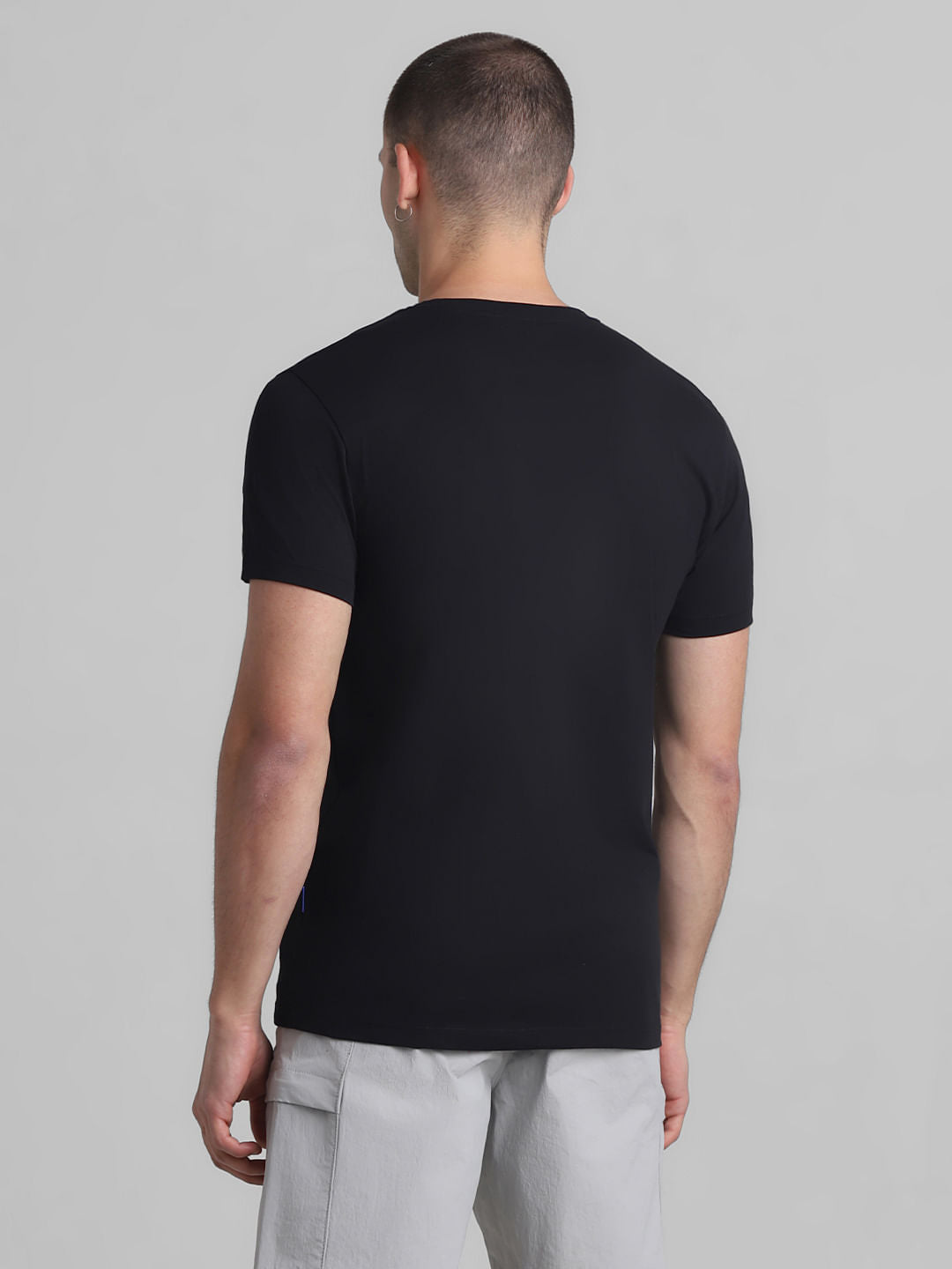 Black Logo Print Crew Neck T-shirt