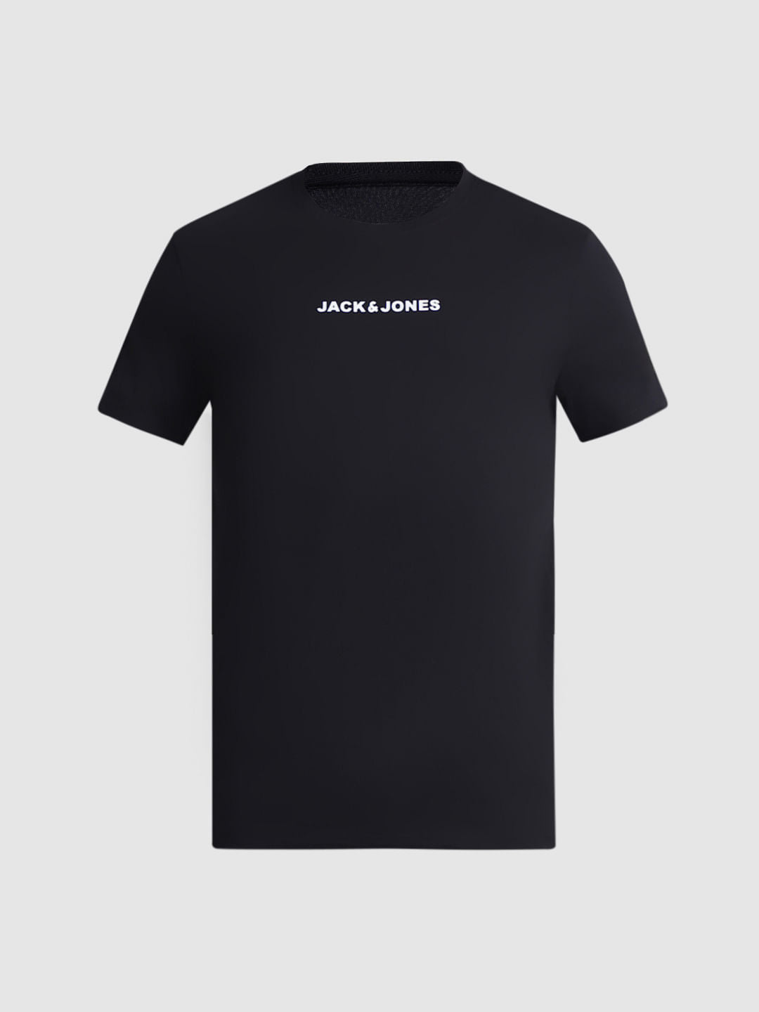 Black Logo Print Crew Neck T-shirt