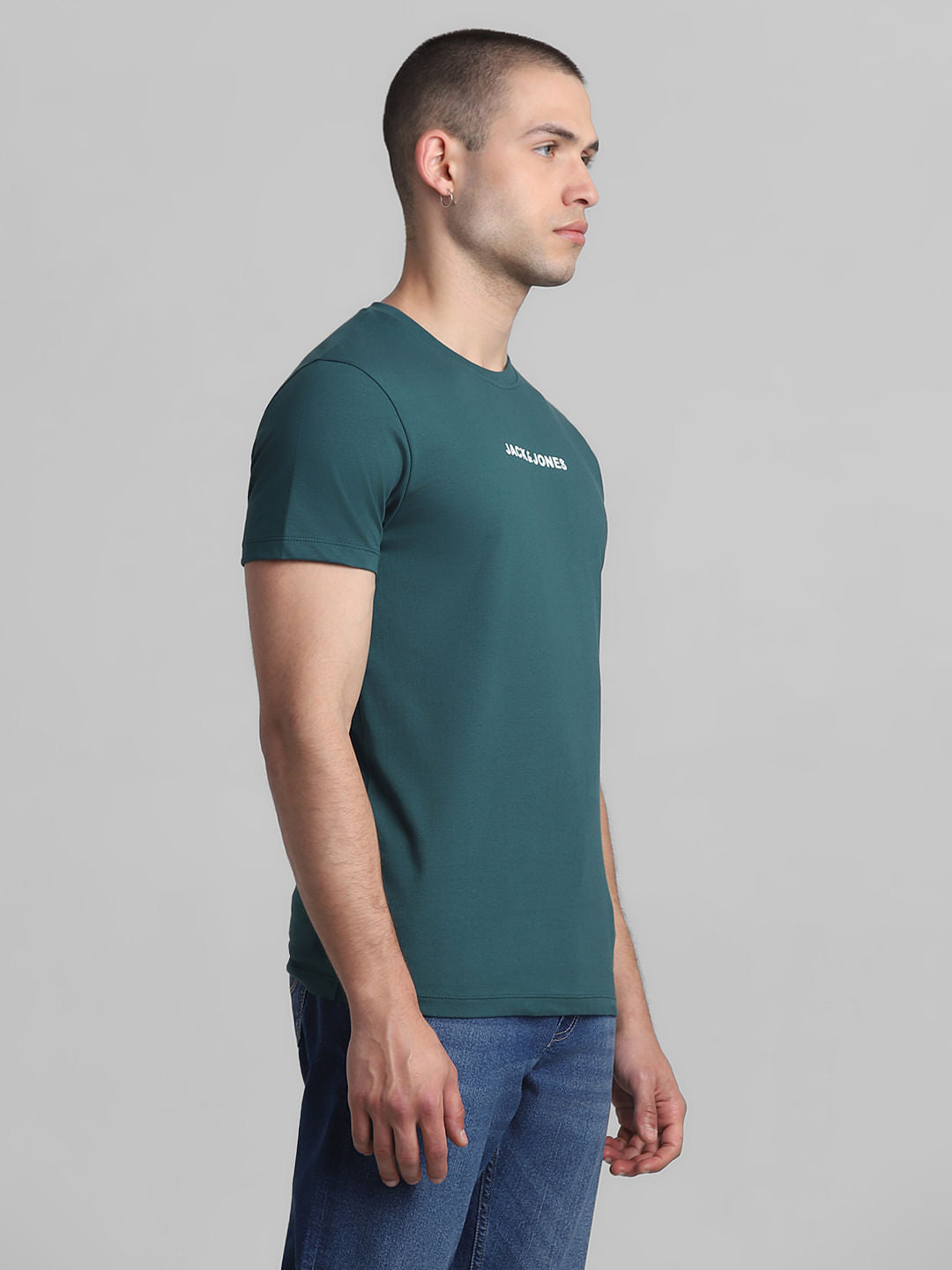 Green Logo Print Crew Neck T-shirt